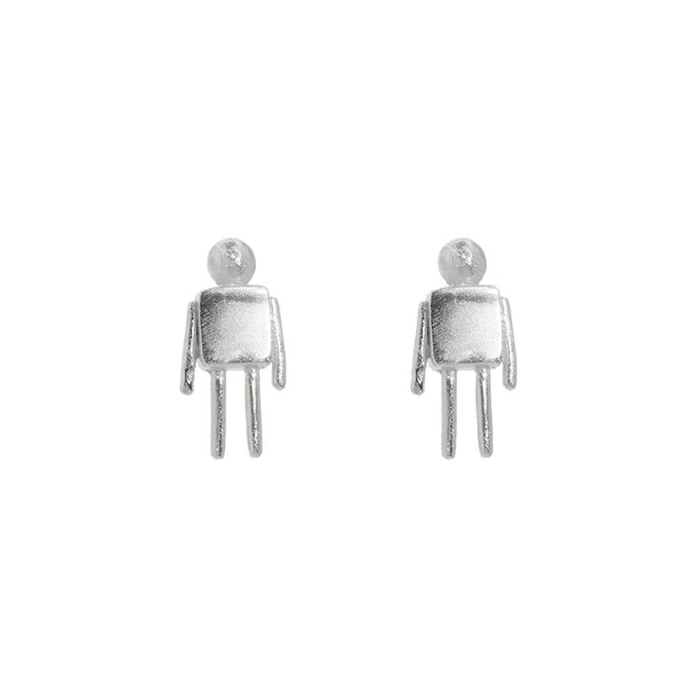Aretes Robot Mini Plata - imagen 2