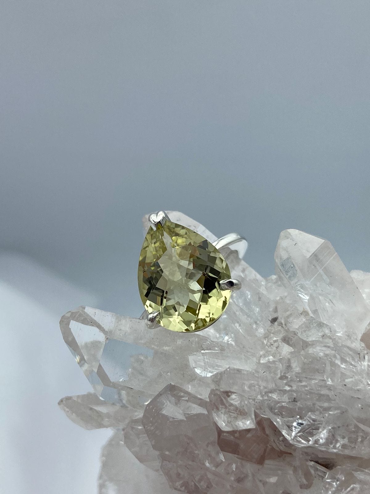 Anillo Cuarzo Limón cuadrado - imagen 3