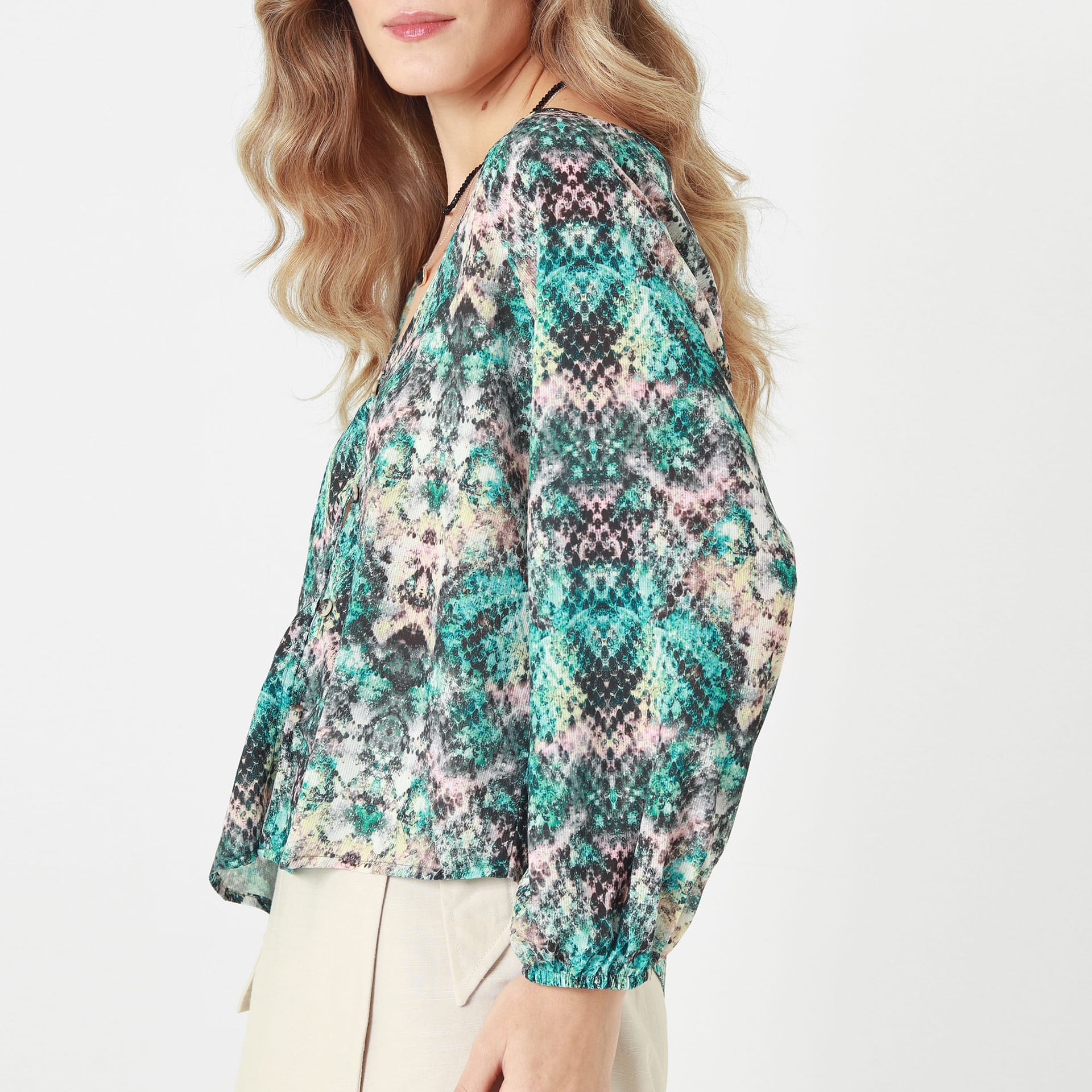 Blusa Cuello V Manga 3Cuartos - imagen 6