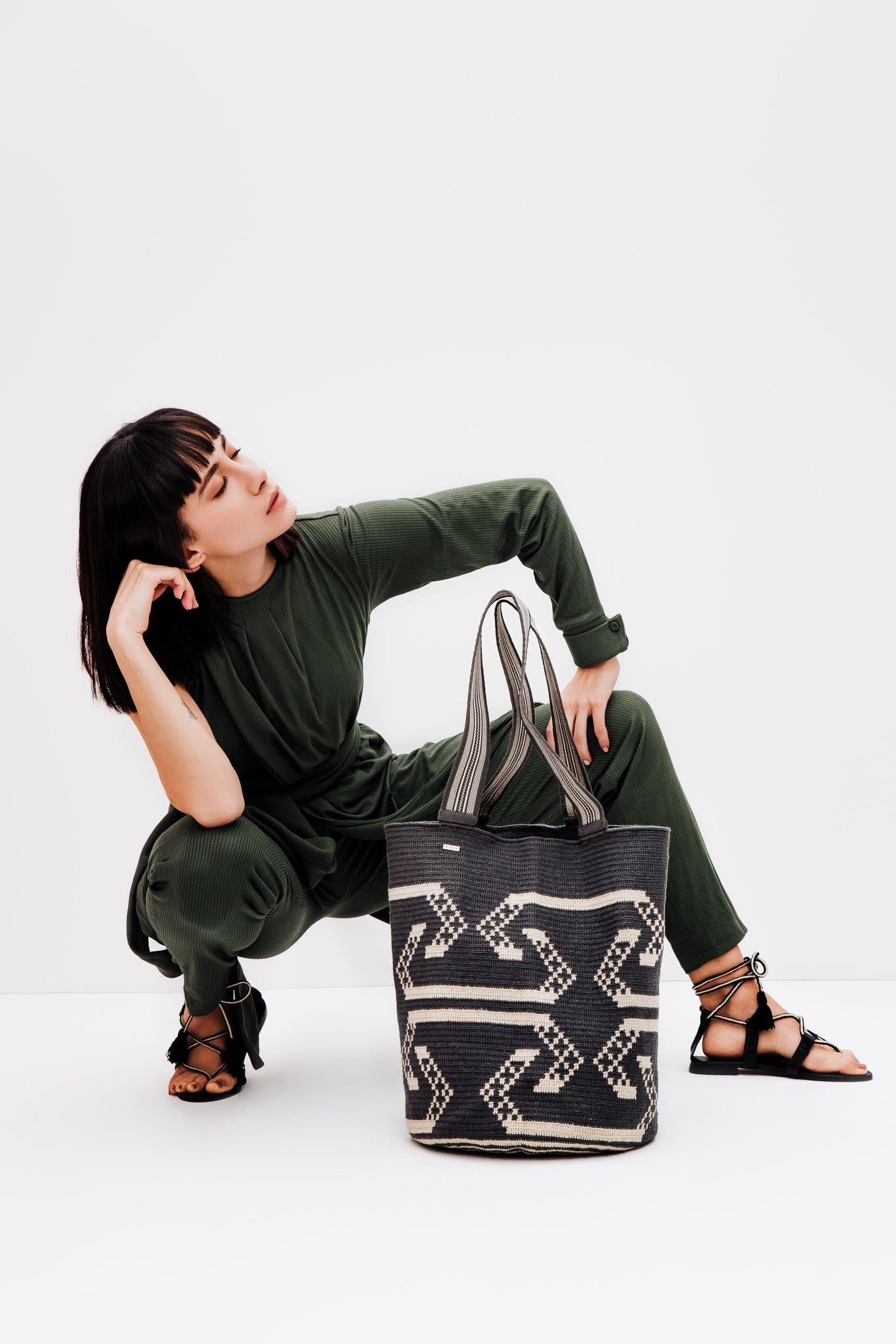 Maxi Bolso Wayuu Gris - imagen 3