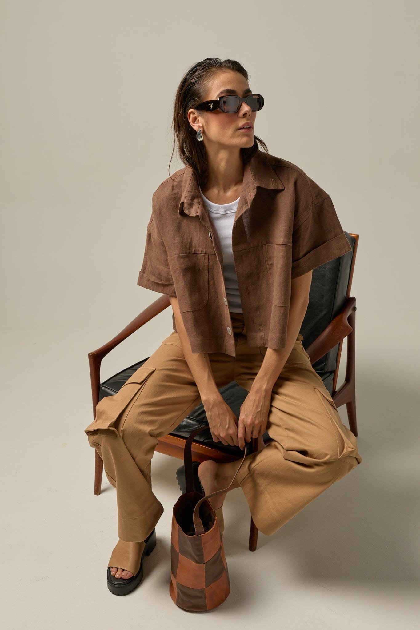 Camisa Rise de lino | Café - imagen 3