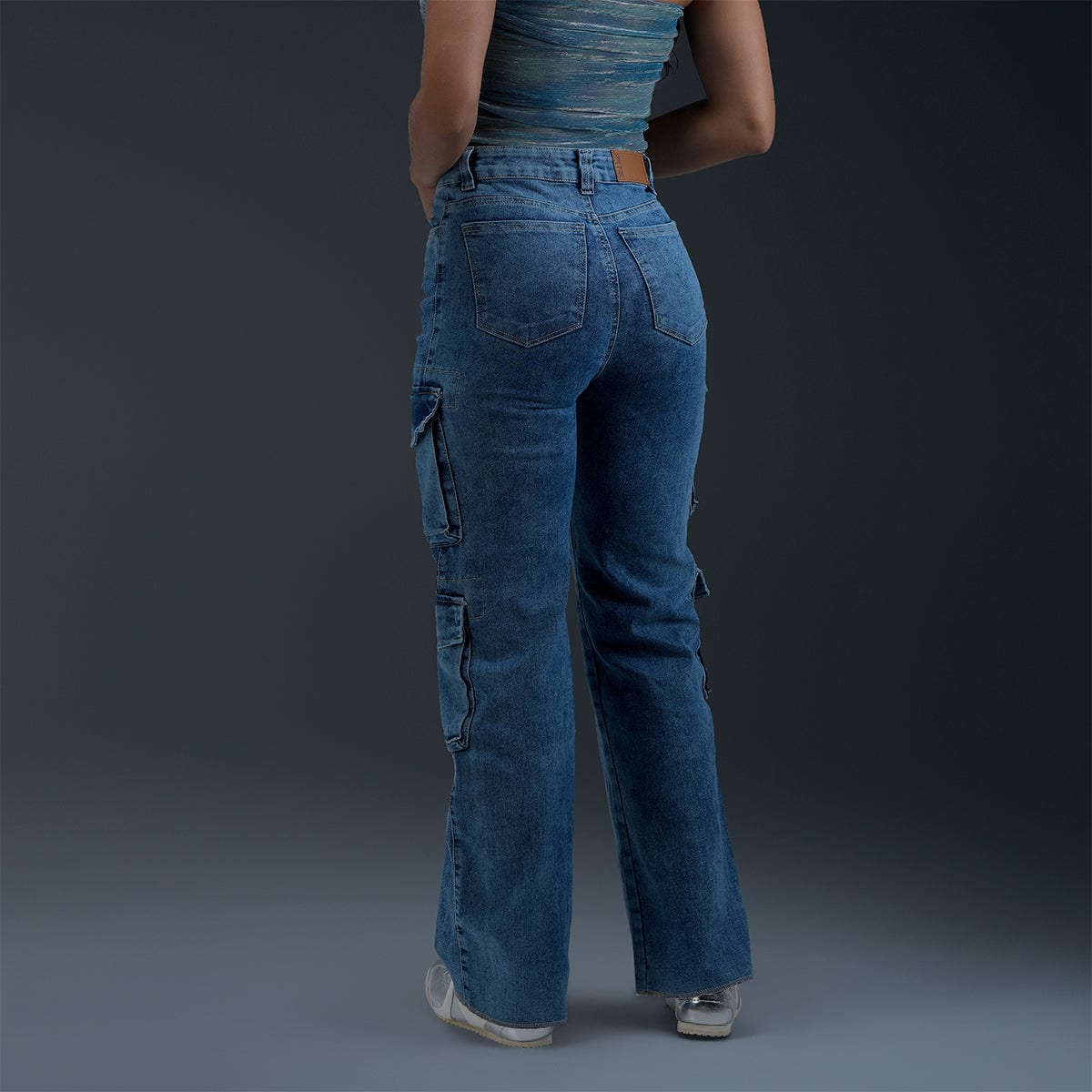 Jeans Cargo Azul Mujer - imagen 2