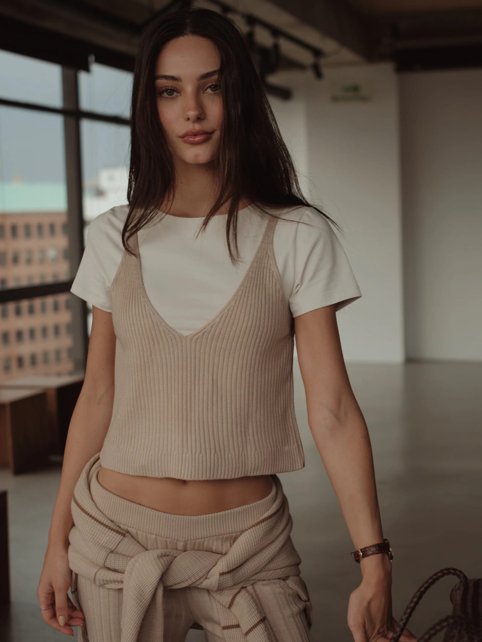 BASIC KNIT TANK TOP - NATURAL - imagen 5