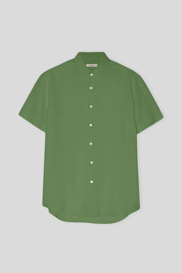 Men's linen shirt forest green - imagen 1