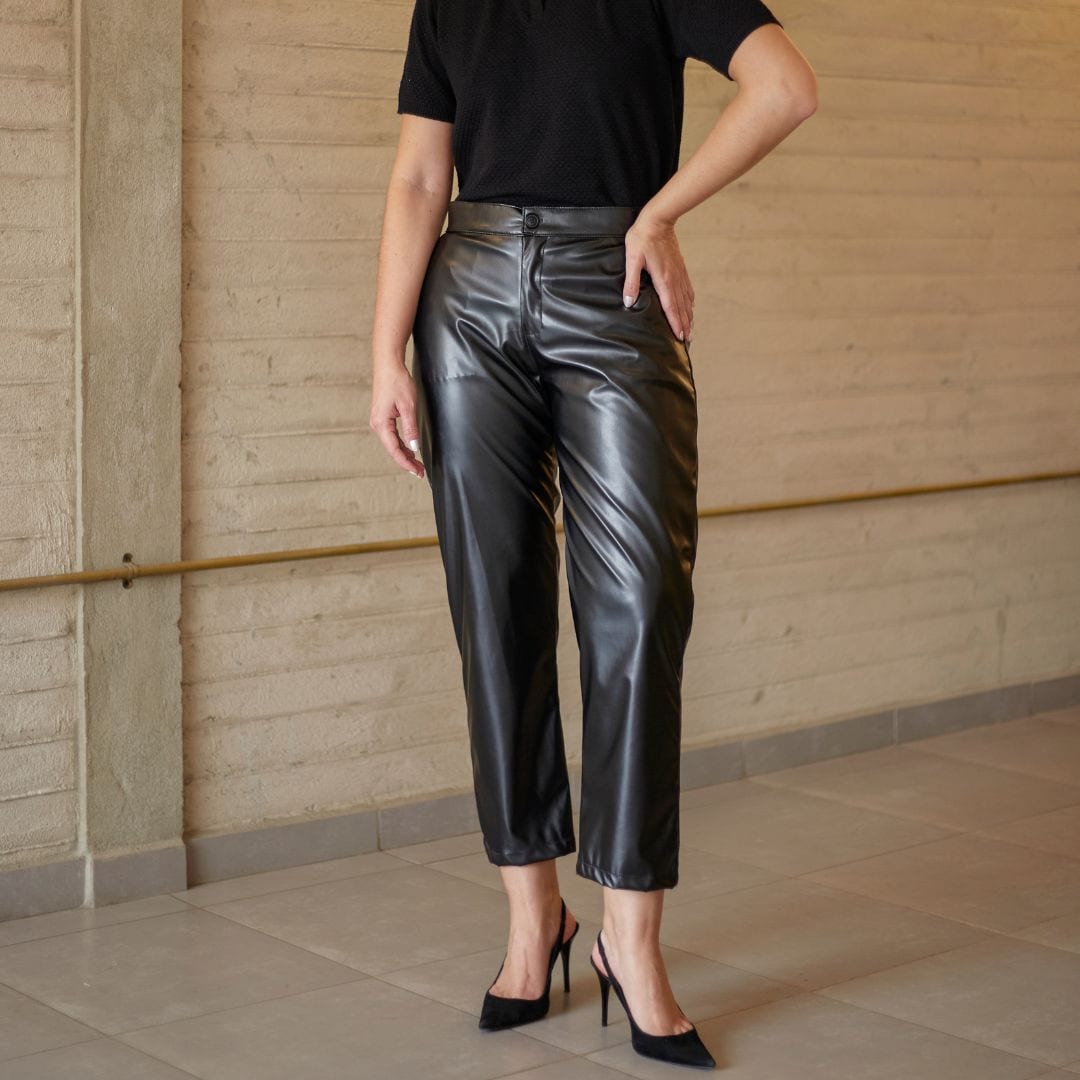 Pantalón Cuerina Negro - imagen 1