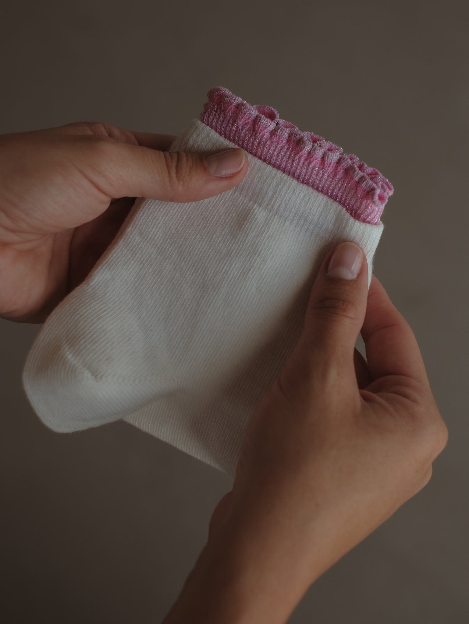 GIRLY LAYERING SOCKS - PINK ON WHITE - imagen 1