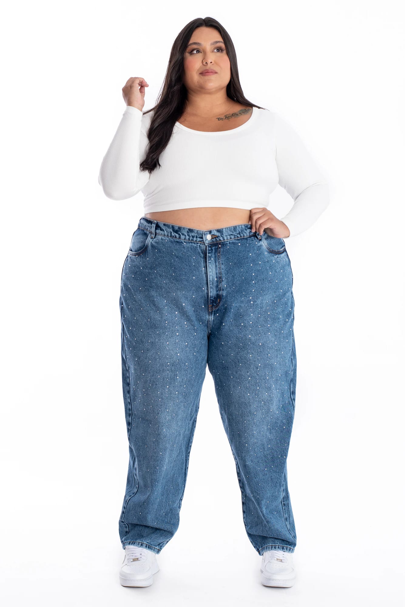 Jean Boyfriend Brillo Azul Medio 399 - imagen 24