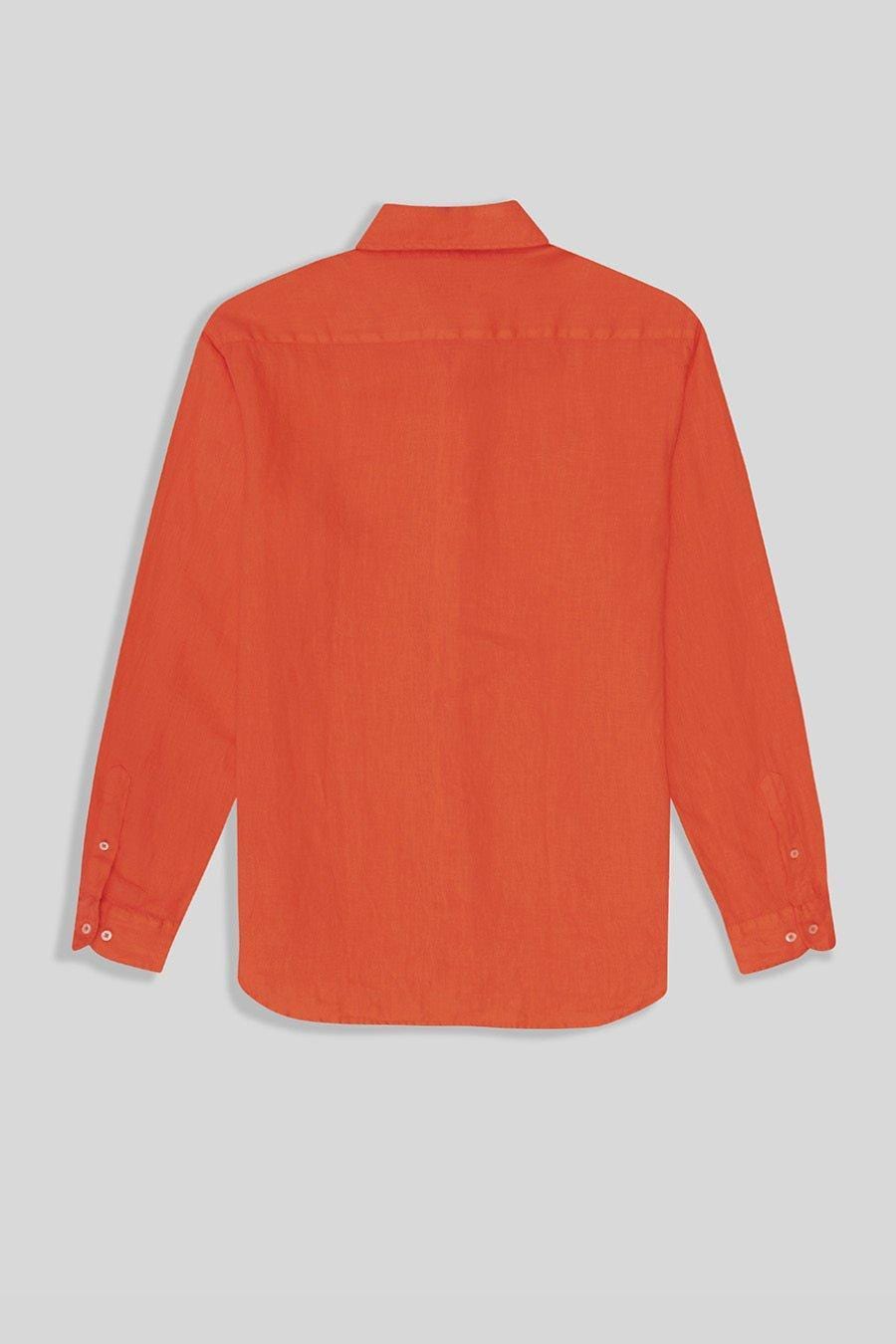 Men's linen shirt strong orange - imagen 2