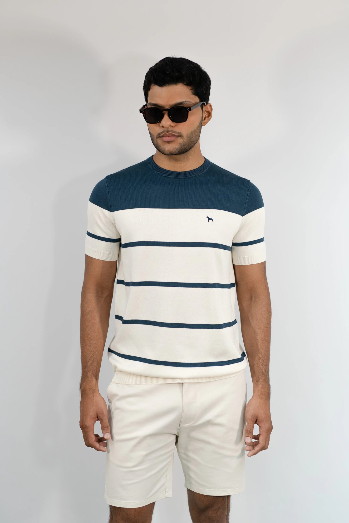 Suéter Fashion Azul Petróleo/Crema - imagen 5