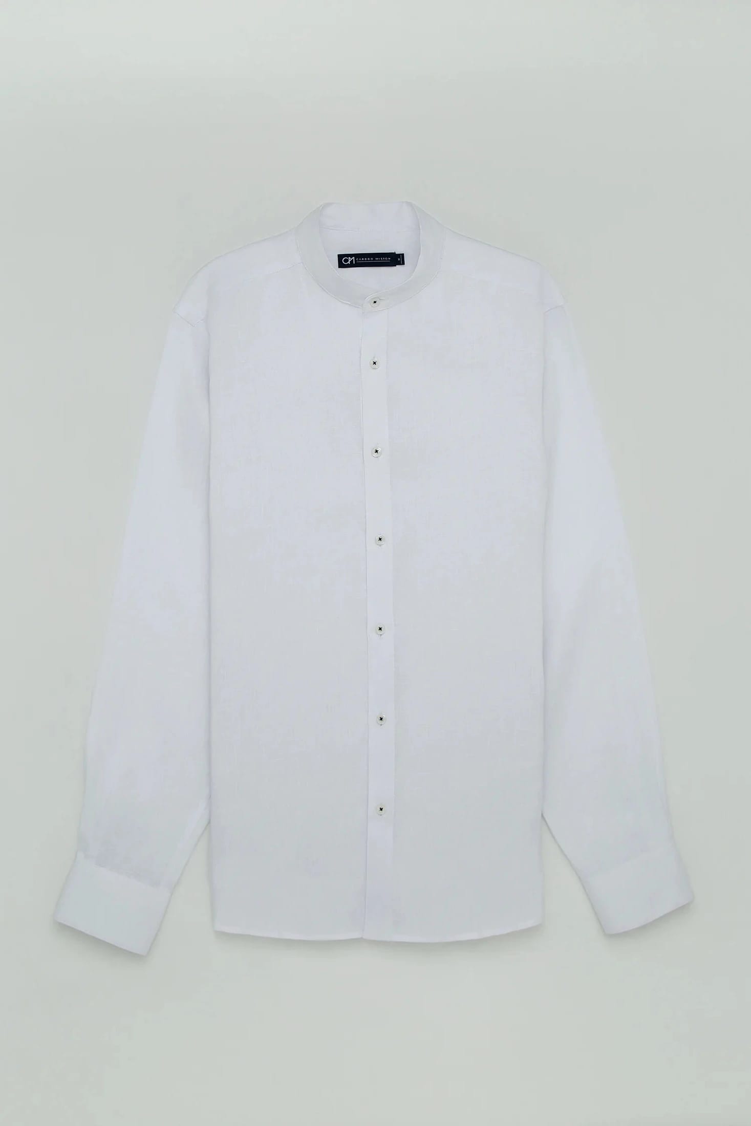 Camisa Cuello Mao Lino Blanco - imagen 1