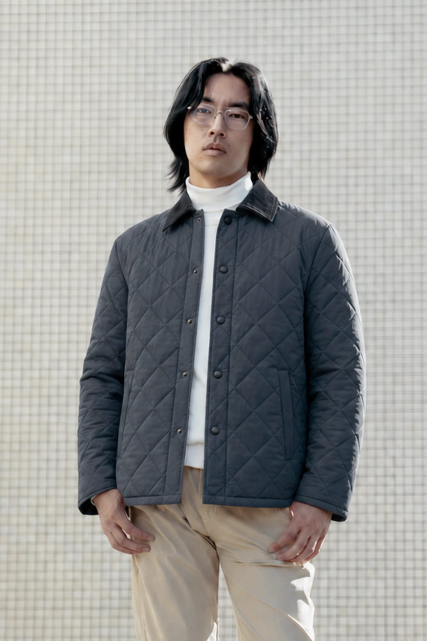 Chaqueta Alcolchada Rombos Gris - imagen 1