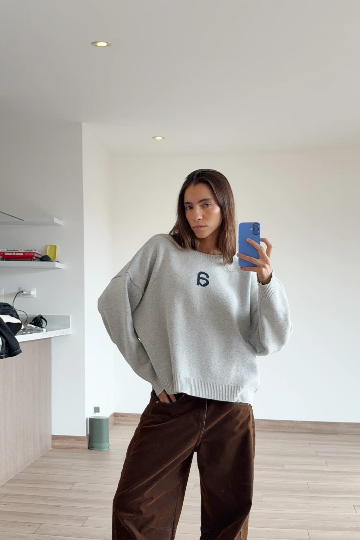 MONOGRAM SWEATER HEATHER GREY - imagen 3