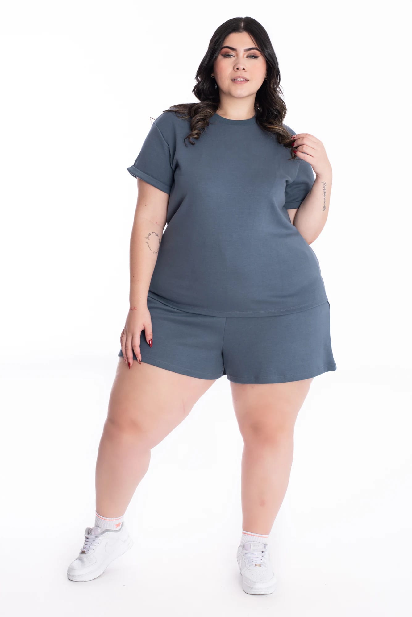 Short Lorena Azul Tela Premium - imagen 6