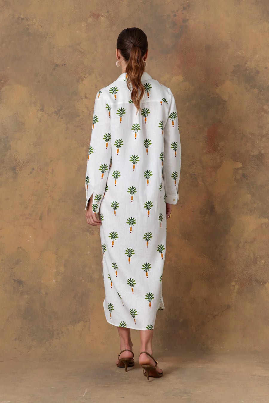 Women's dress linen orfeo white - imagen 5