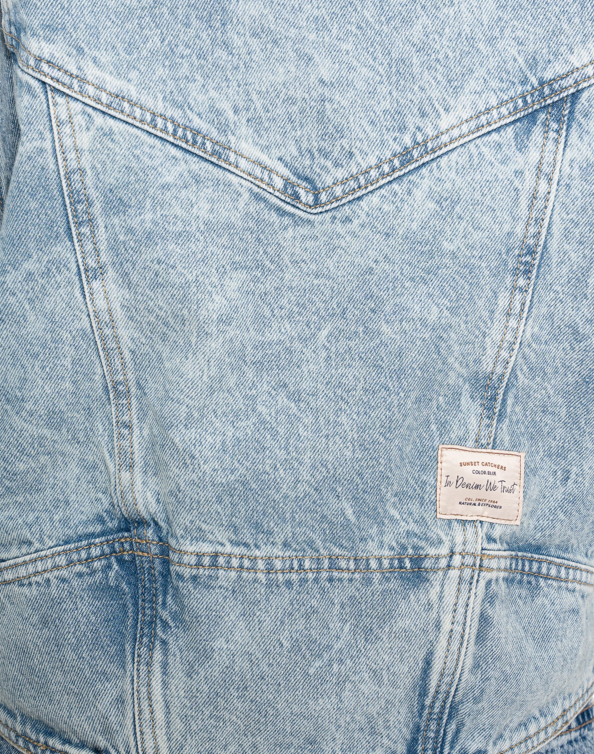 Chaqueta Biker Denim Tiro Regular Indigo - imagen 8