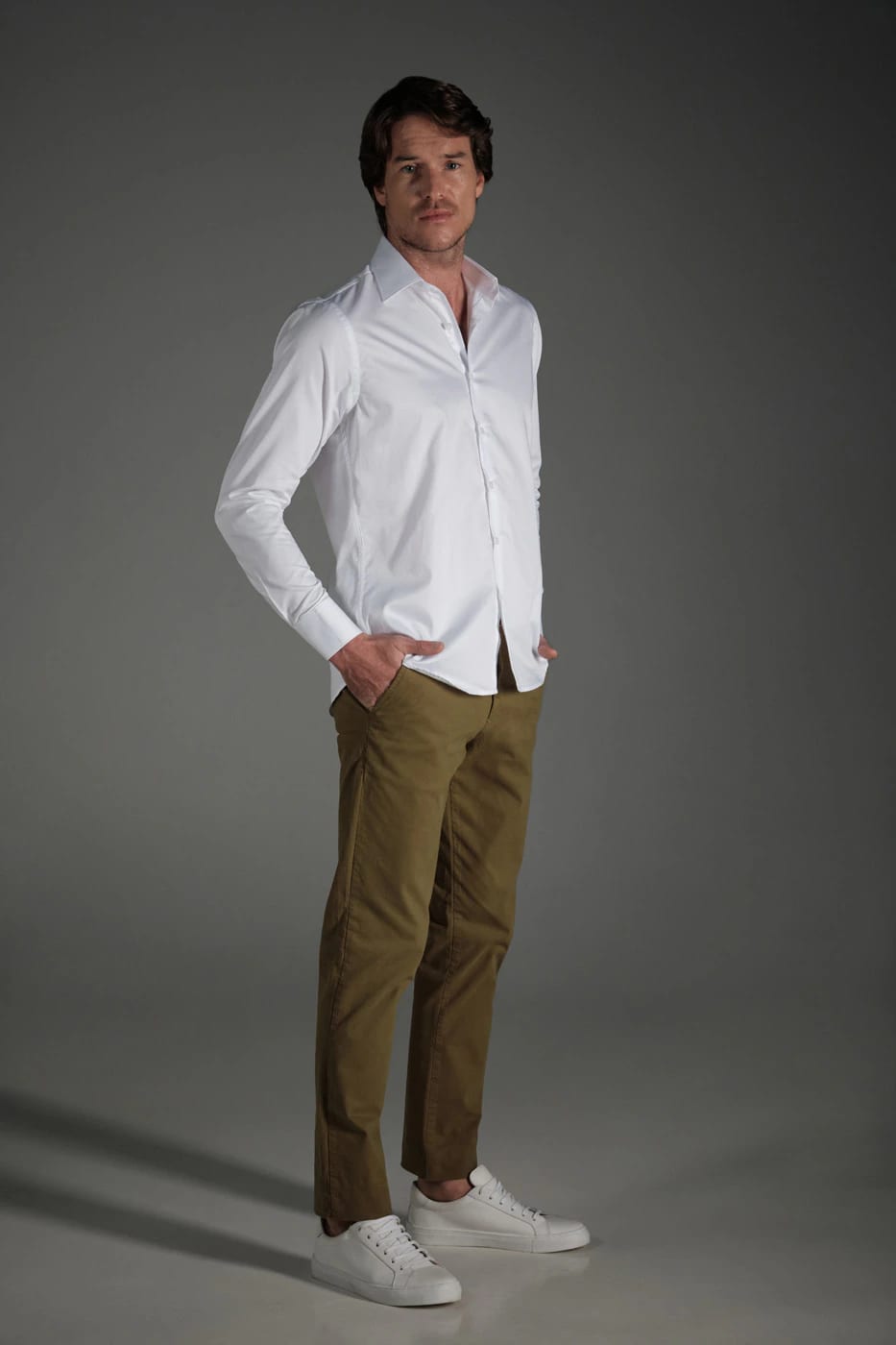 Camisa Classic Algodón Blanco Saten - imagen 2