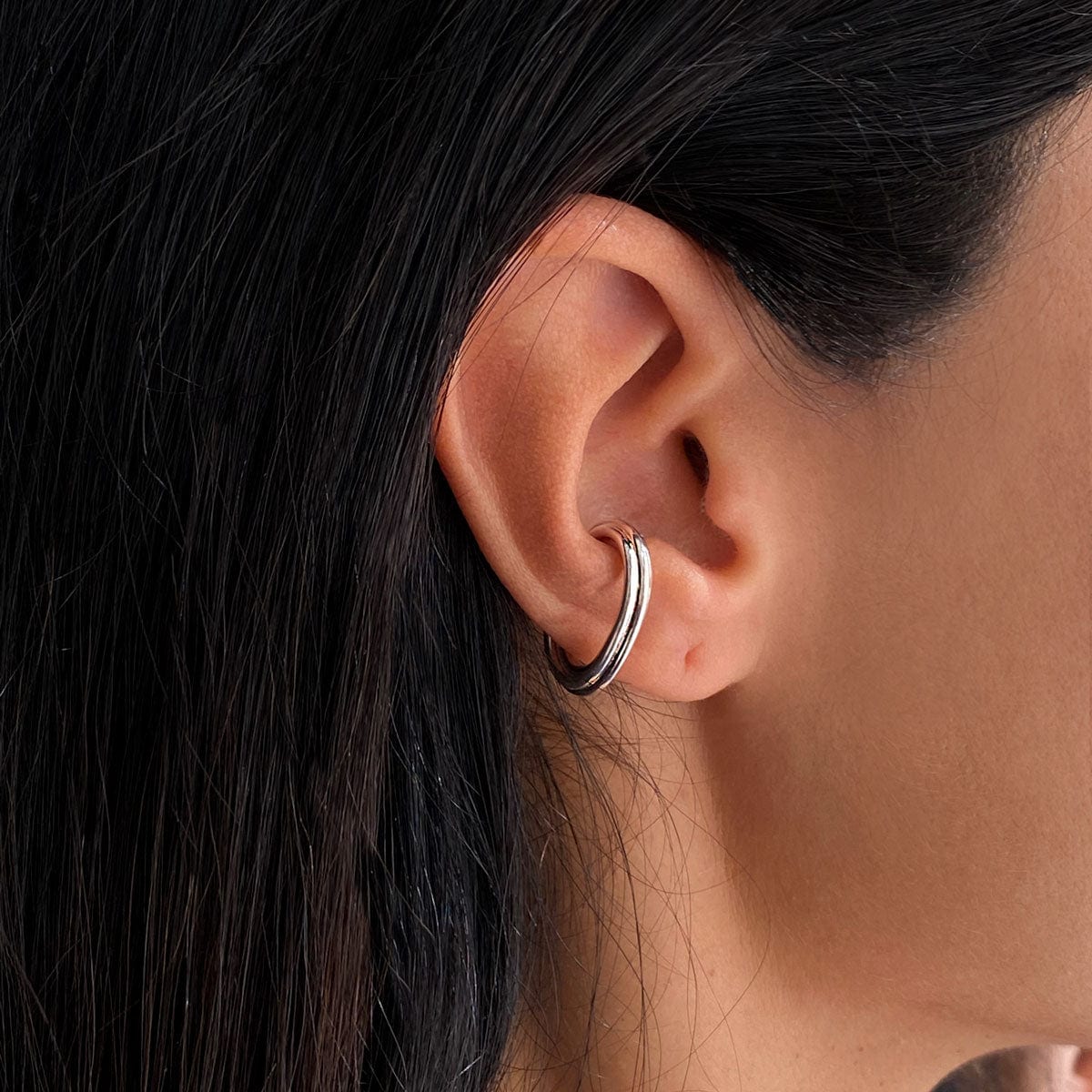 EAR CUFF PARALLEL PLATA - imagen 1