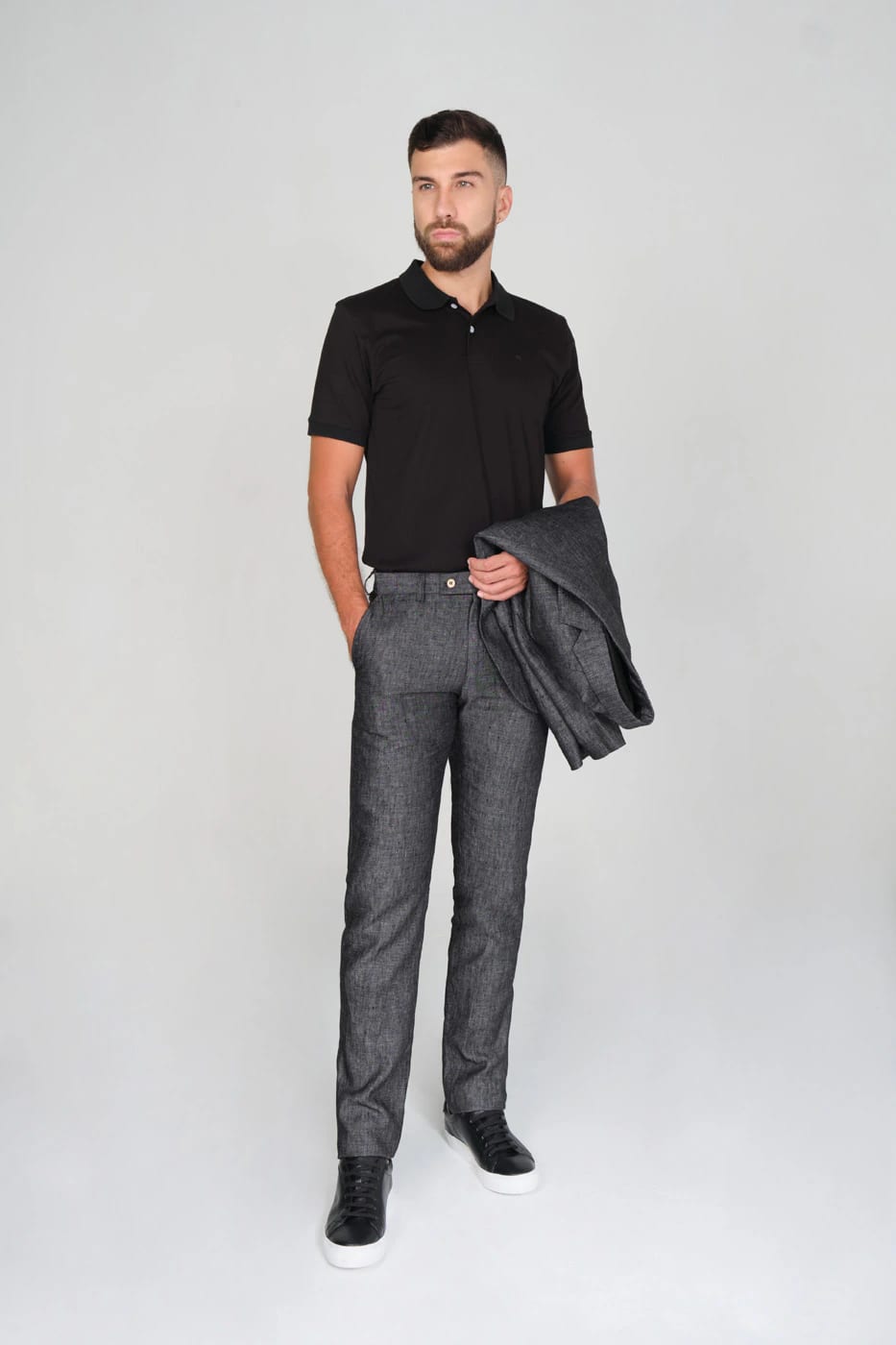 Camiseta Polo 100% Algodón Piqué Negro - imagen 2