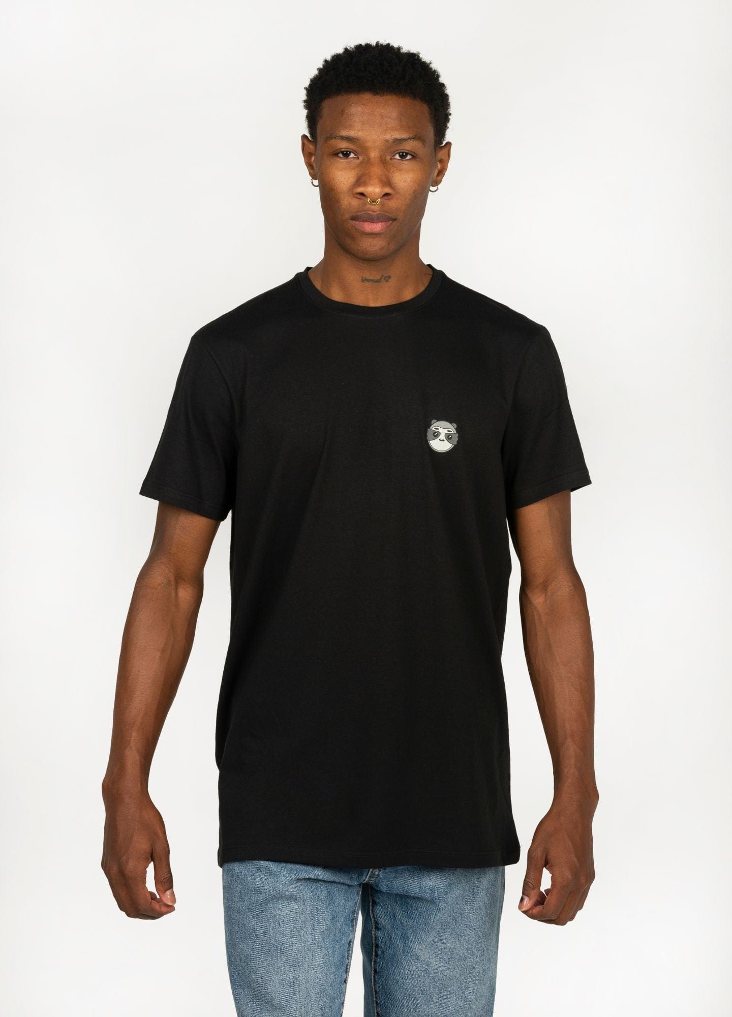 Basic Perezoso Camiseta Regular – Negra - imagen 3
