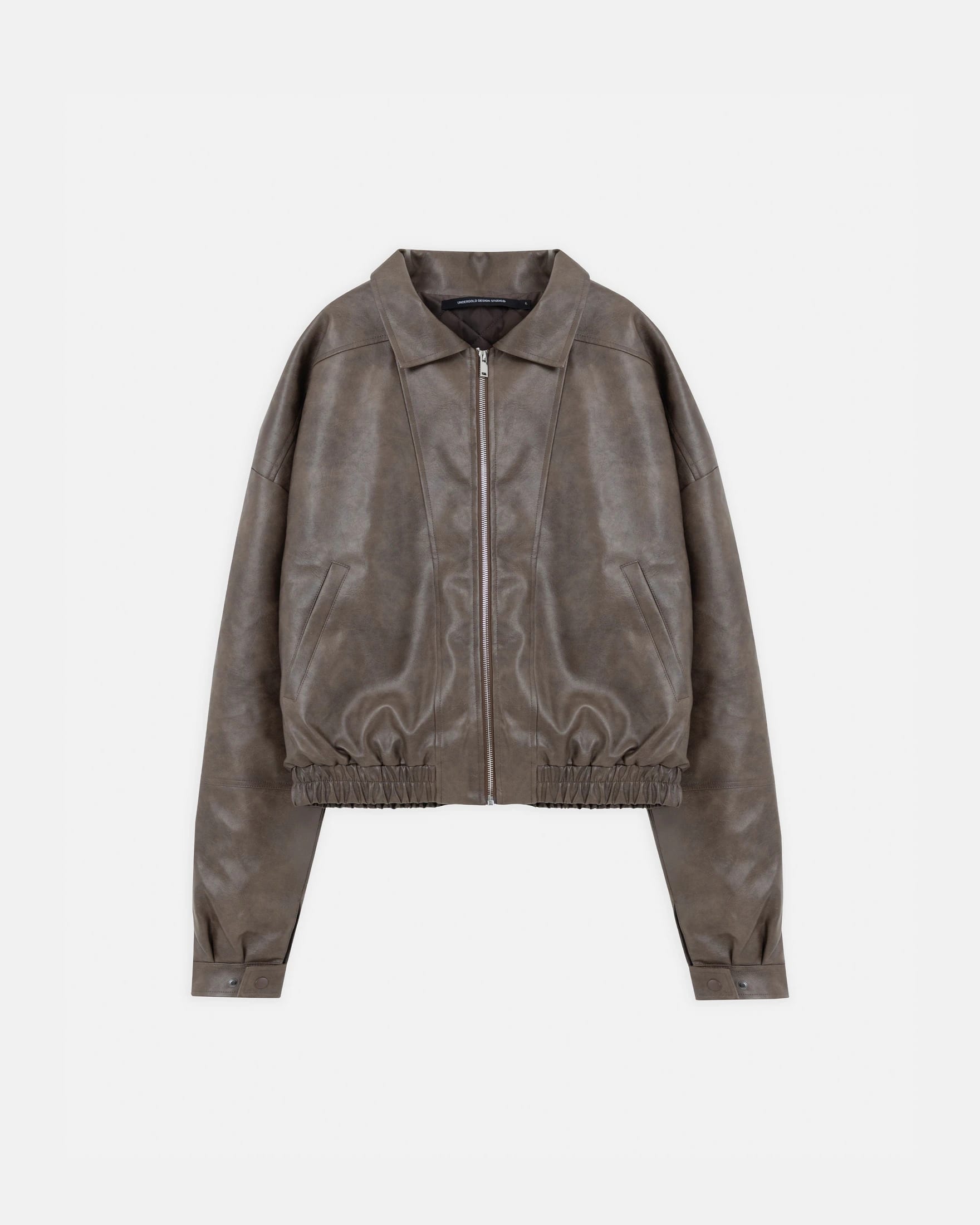 Basics Vintage Panelled Bomber Jacket Brown - imagen 1