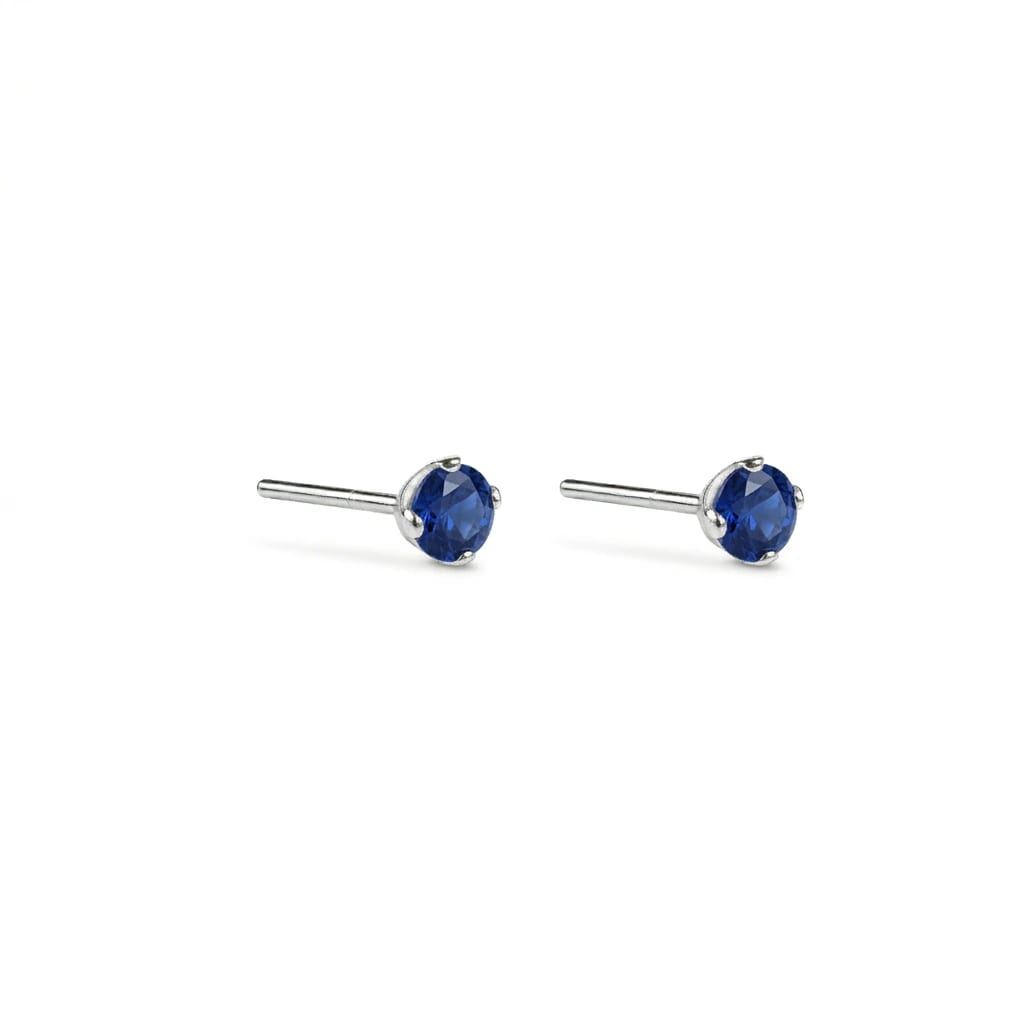 SILVER FACET SAPPHIRE | TOPOS CON ZAFIRO EN PLATA LEY 925 - imagen 1