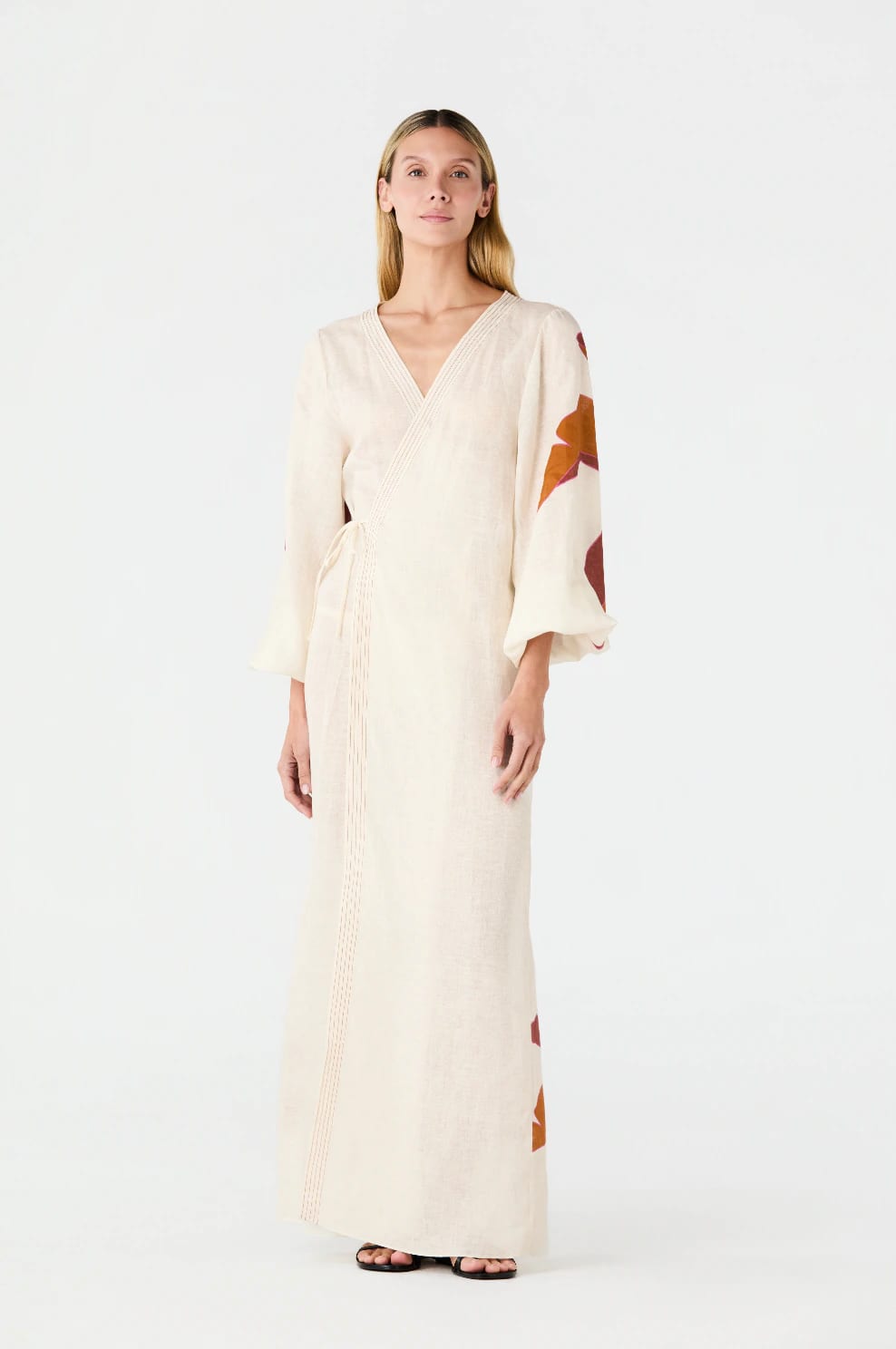 Hojarasca Linen Maxi Dress / Fuchsia Palm - imagen 2