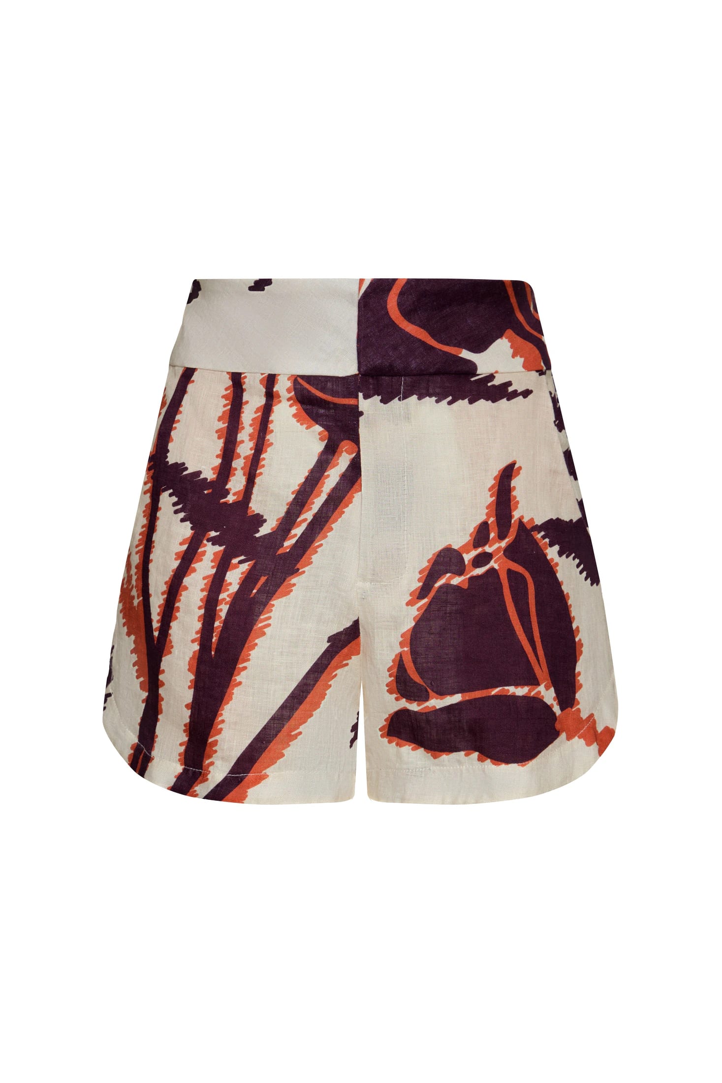 Tomaso Linen Short / Ecru - Purple Gladiolos - imagen 1