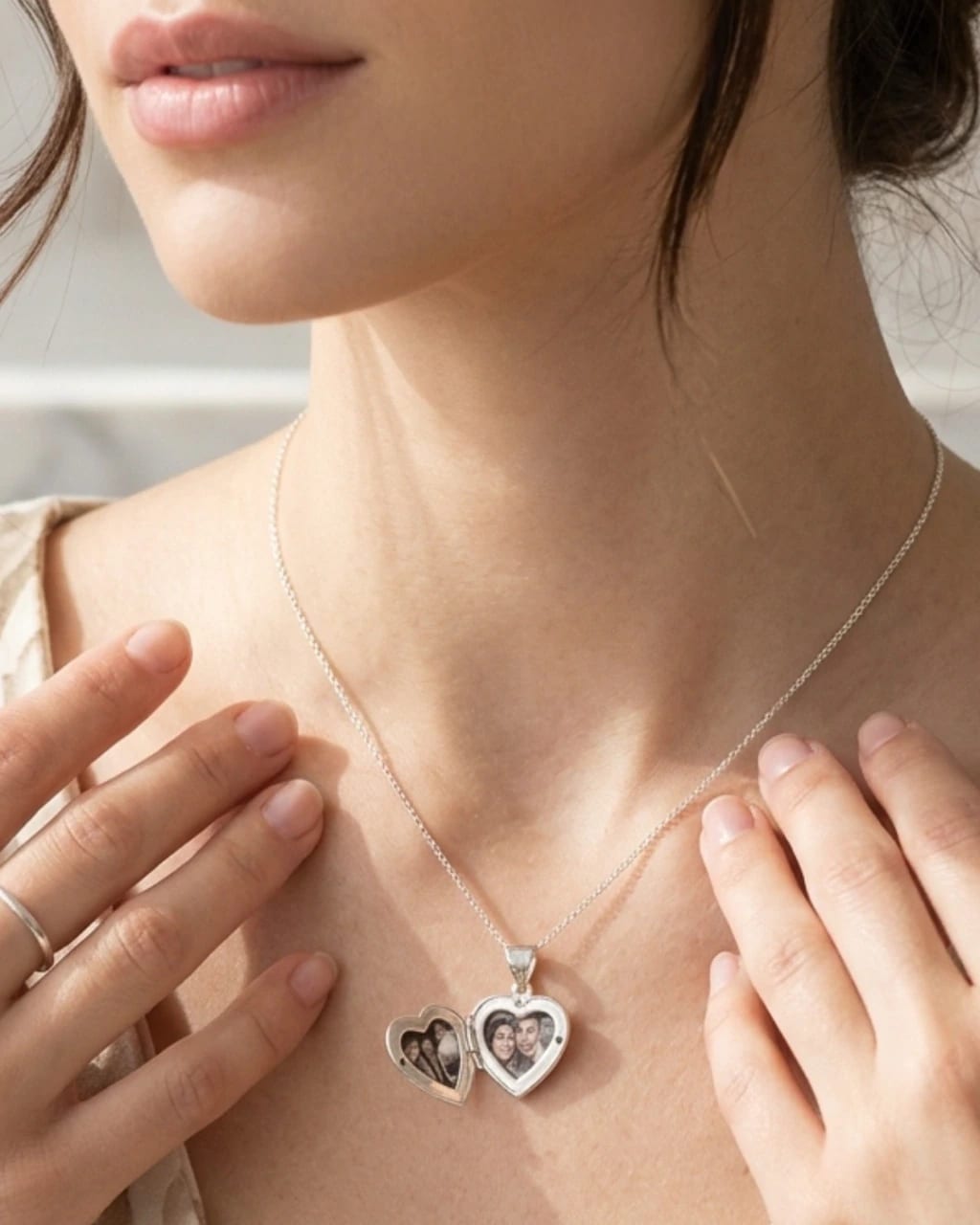 Relicario Corazón Personalizable en Plata Ley 925 - imagen 2
