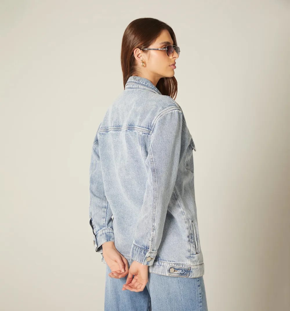 Chaqueta over size larga para mujer - imagen 8