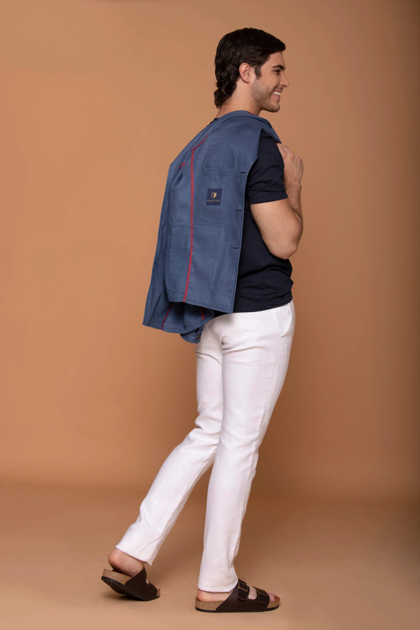 Chaqueta Safari Lino Azul Spark - imagen 5