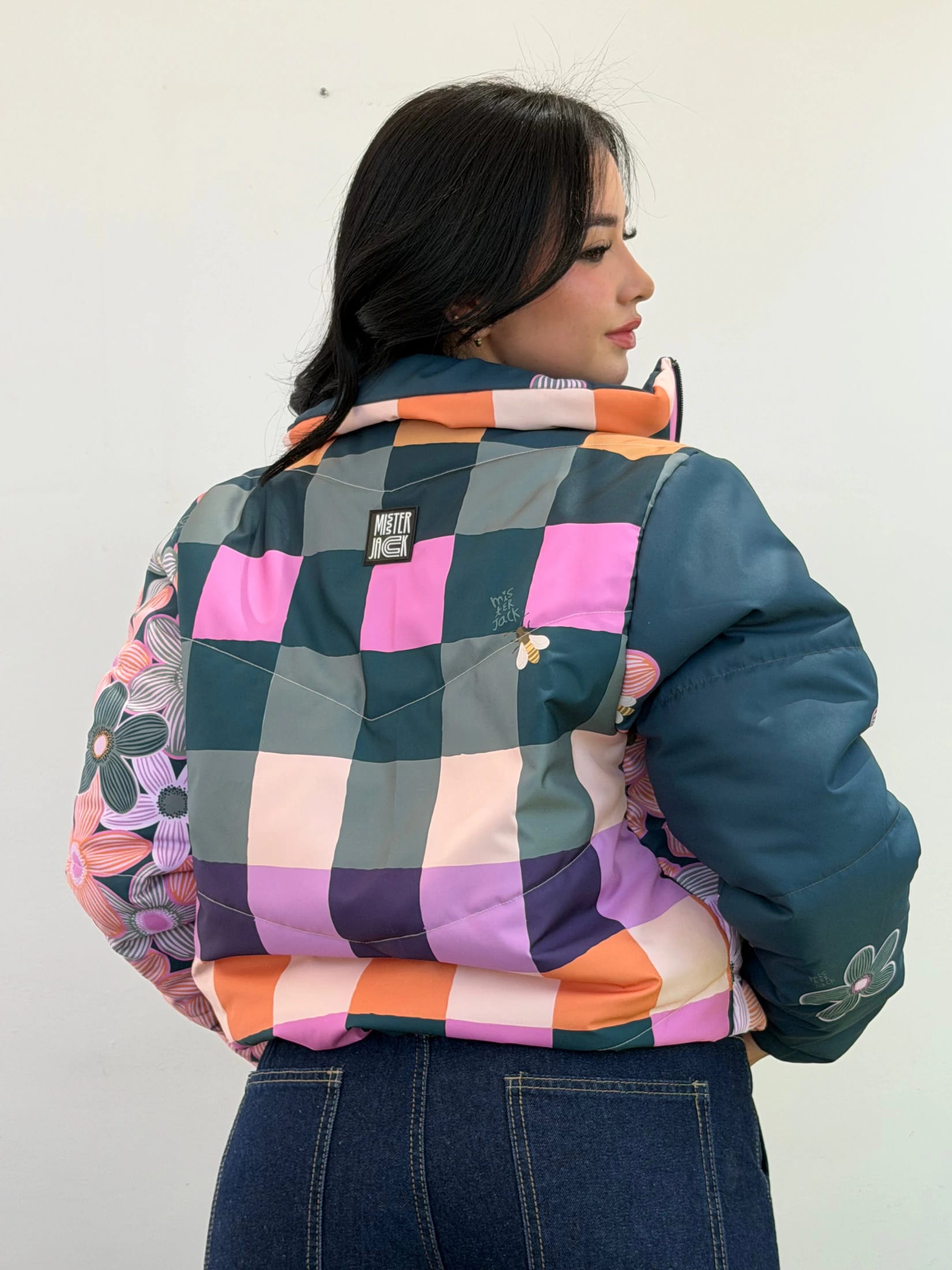 Puffer Jacket Verde Floral - imagen 7