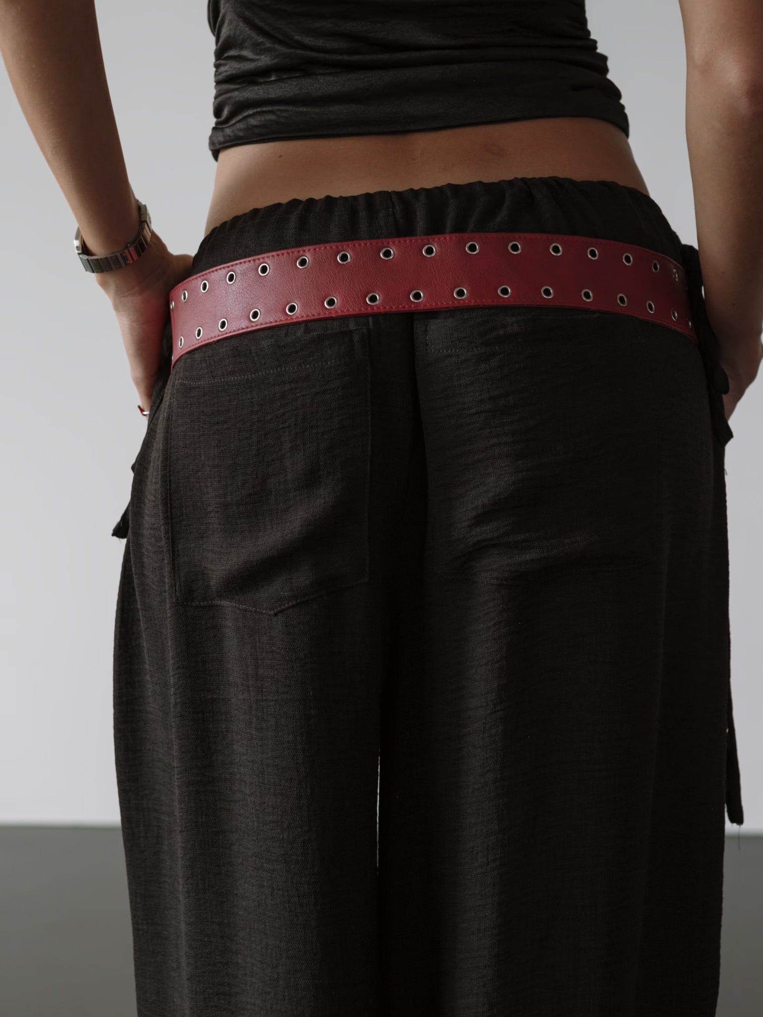 OFFSET ASYMMETRIC BELT - RED WINE - imagen 7