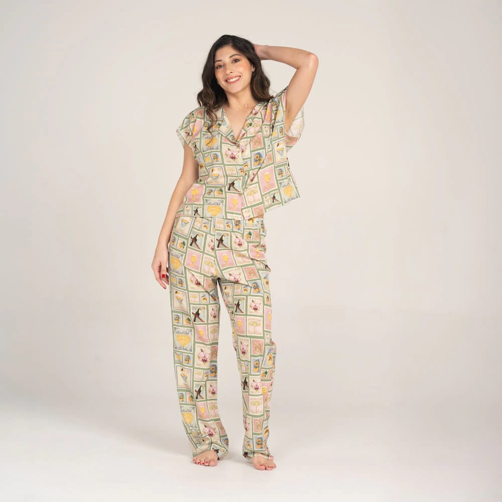 Conjunto de Pijama Pantalón Largo Estampilla. - imagen 1