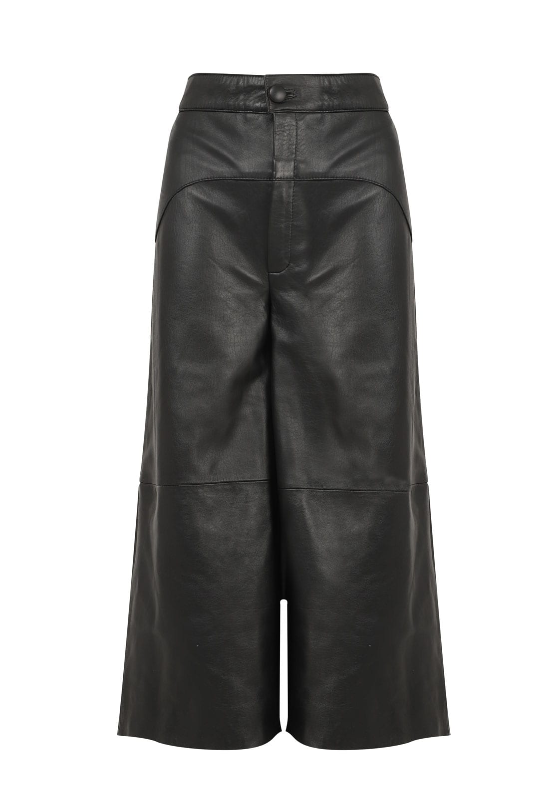 SHORT LEATHER WIDE LEG TROUSERS - imagen 6
