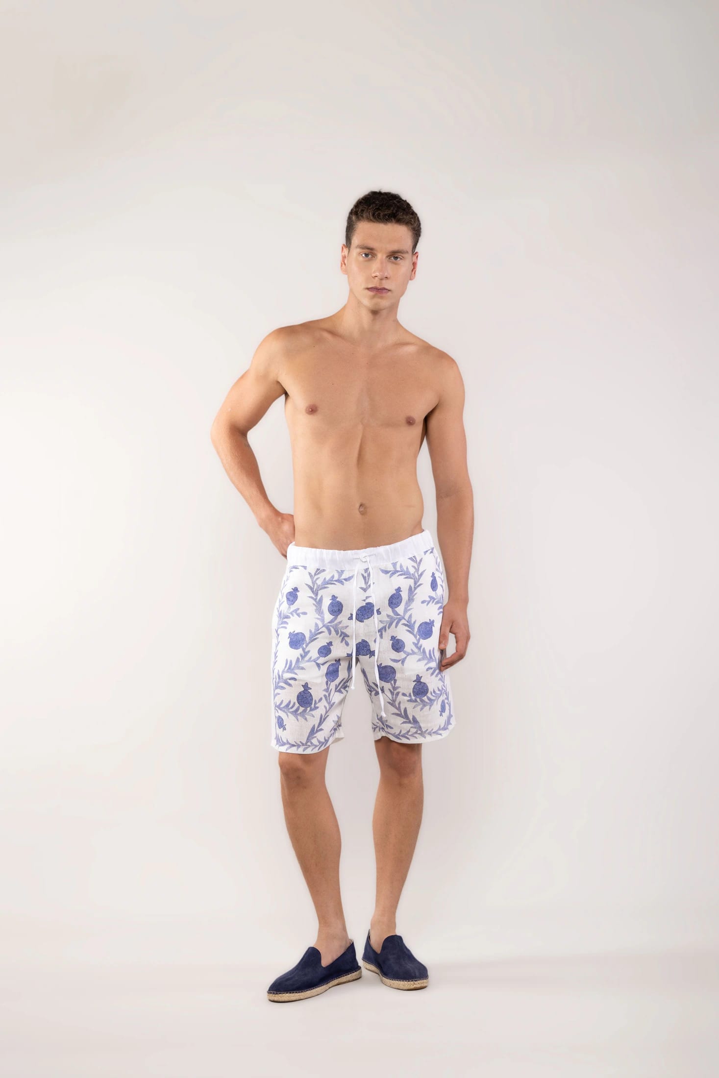 Men's linen bermuda navy timur - imagen 1
