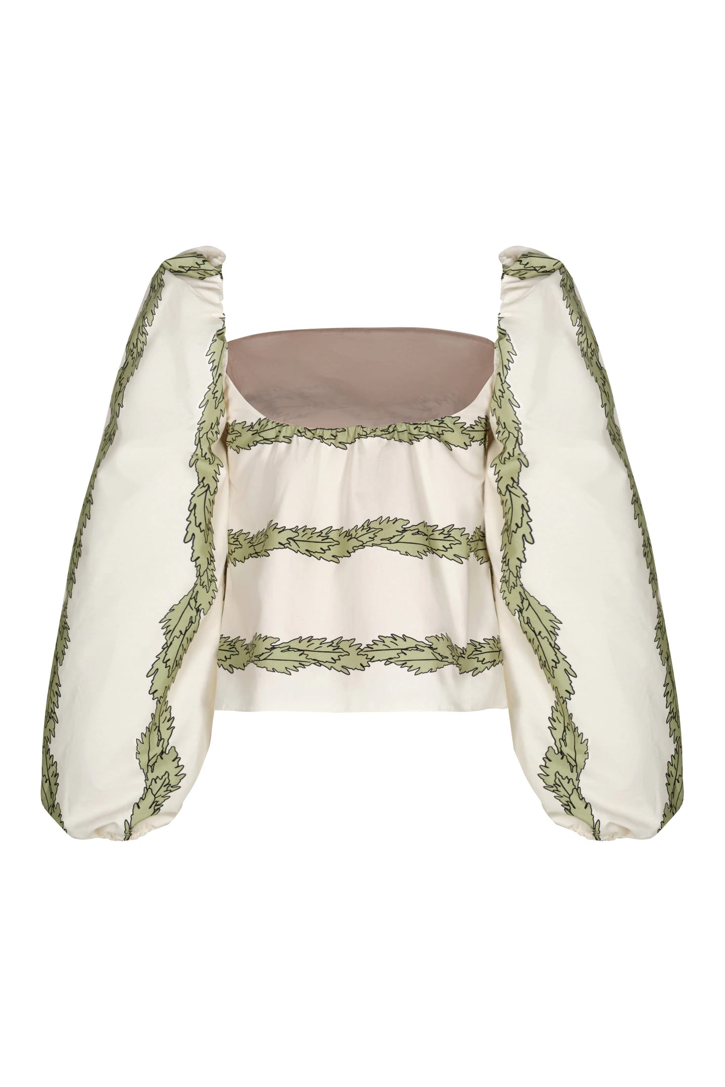 Celia Cotton Blouse / Ivory Striped Helechos - imagen 6