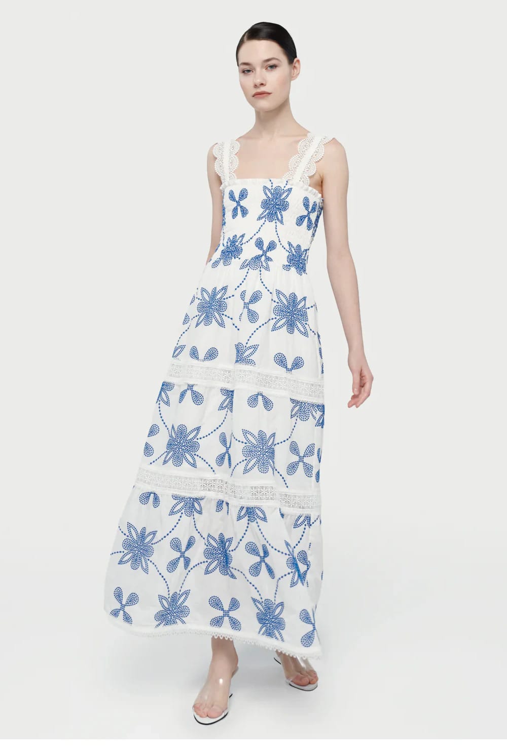 COCO MAXI DRESS WHITE/BLUE - imagen 2