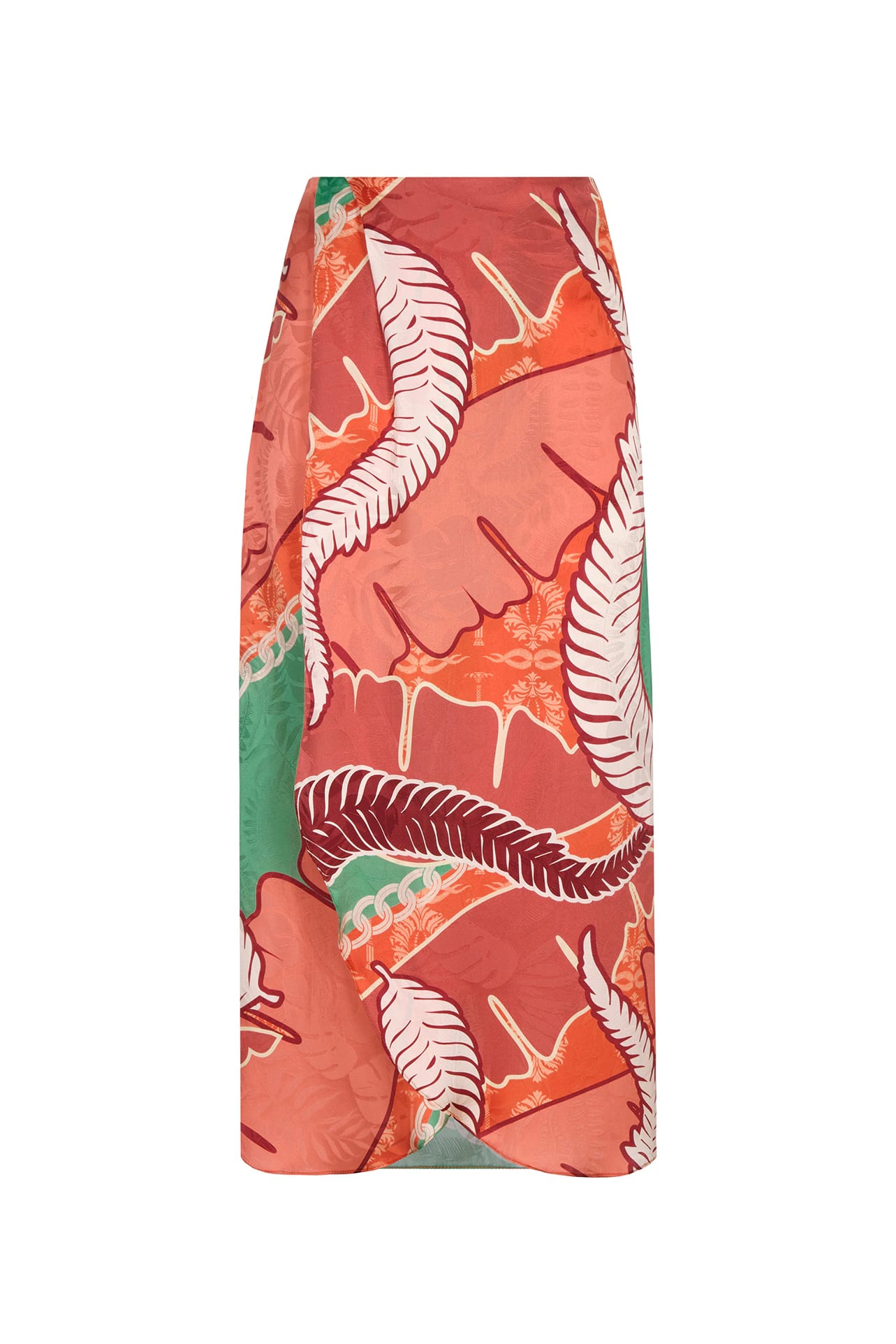 Amaime Jacquard Midi Skirt / Coral - imagen 1