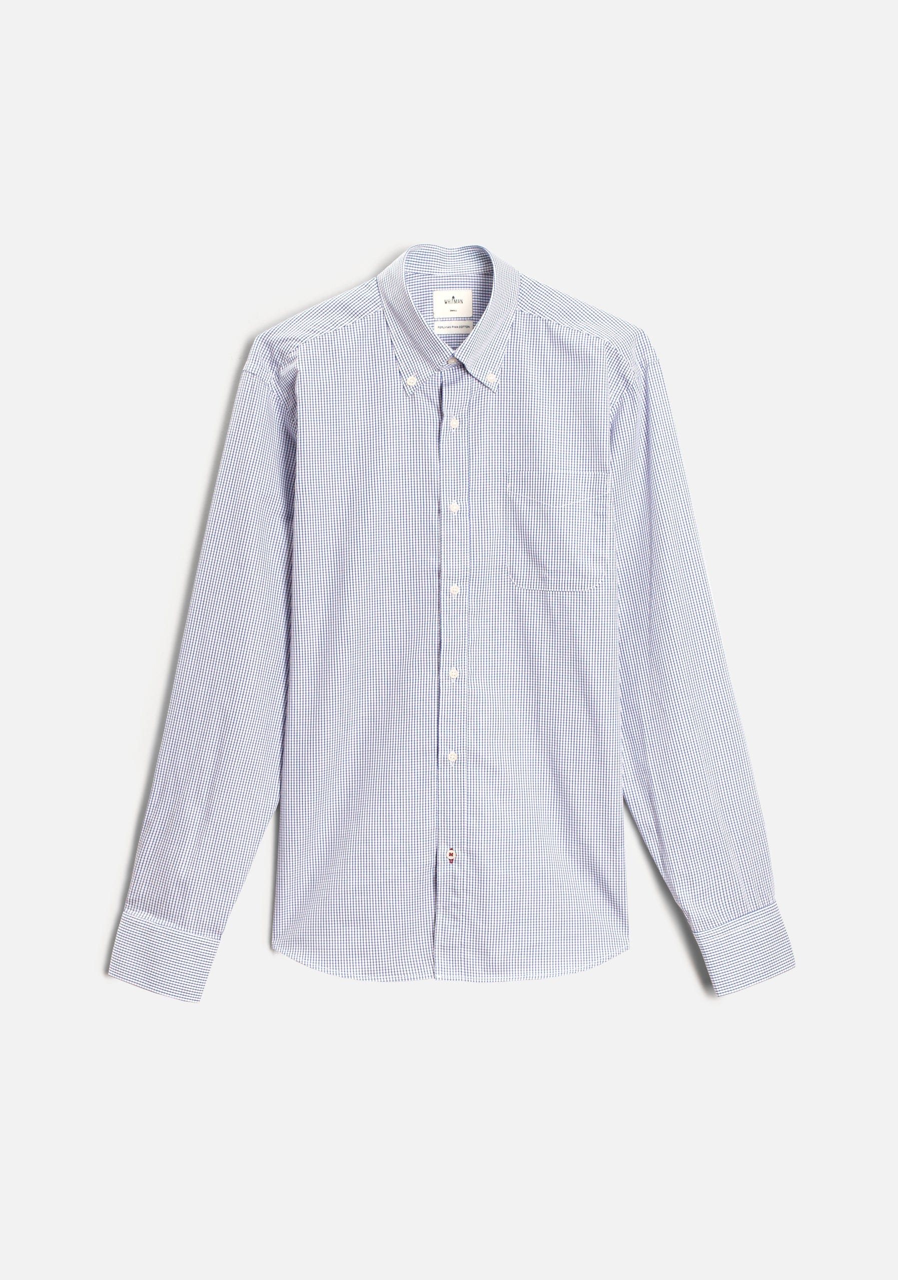 Camisa H CBD Cuadros Peq Azul Osc - imagen 1