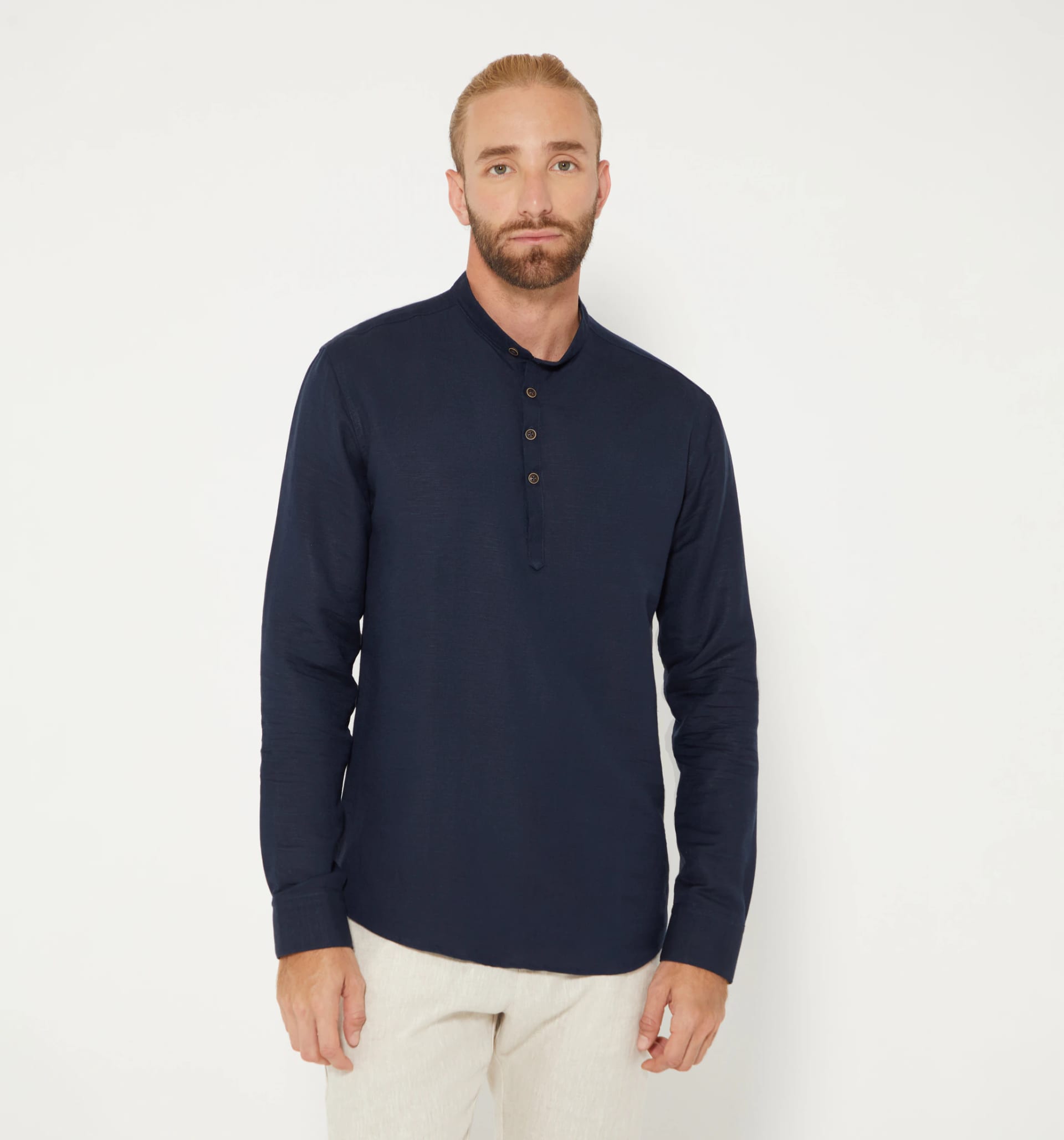 Camisa lino para hombre cuello nerú - imagen 6