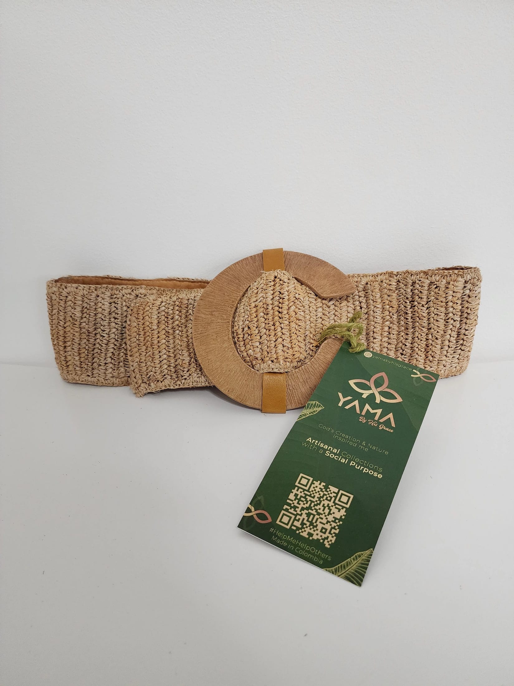 Natural Fiber Wood Belt - imagen 2
