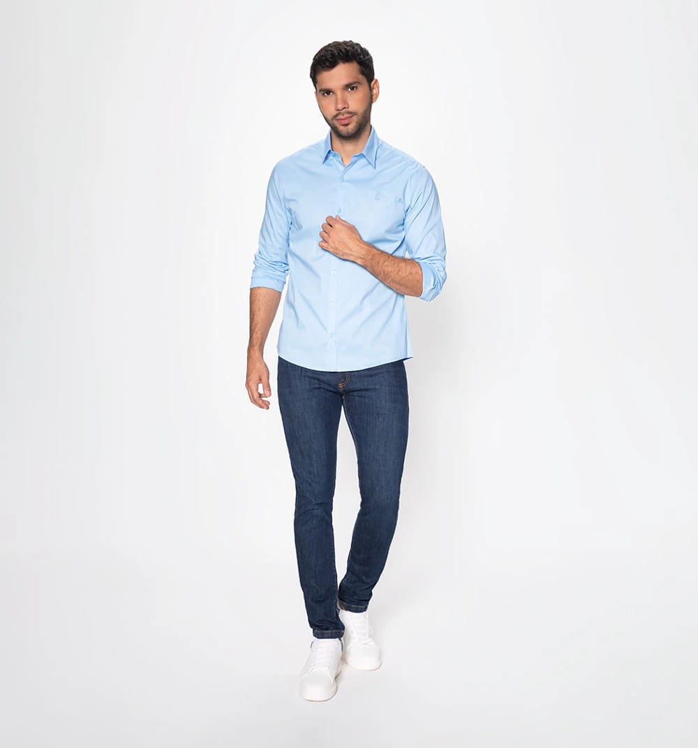 Camisa básica con stretch manga larga - imagen 25