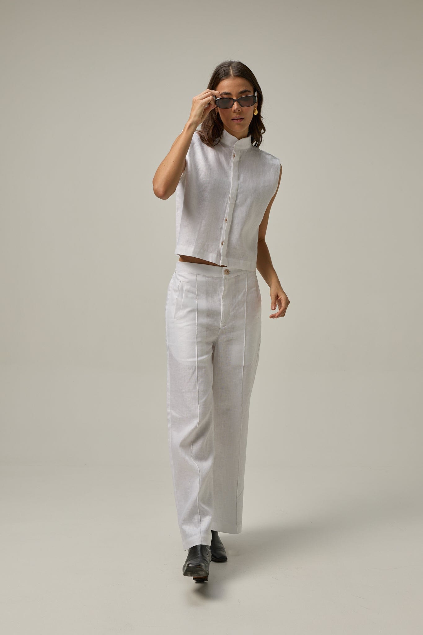 Chaleco Muse de lino | blanco - imagen 4