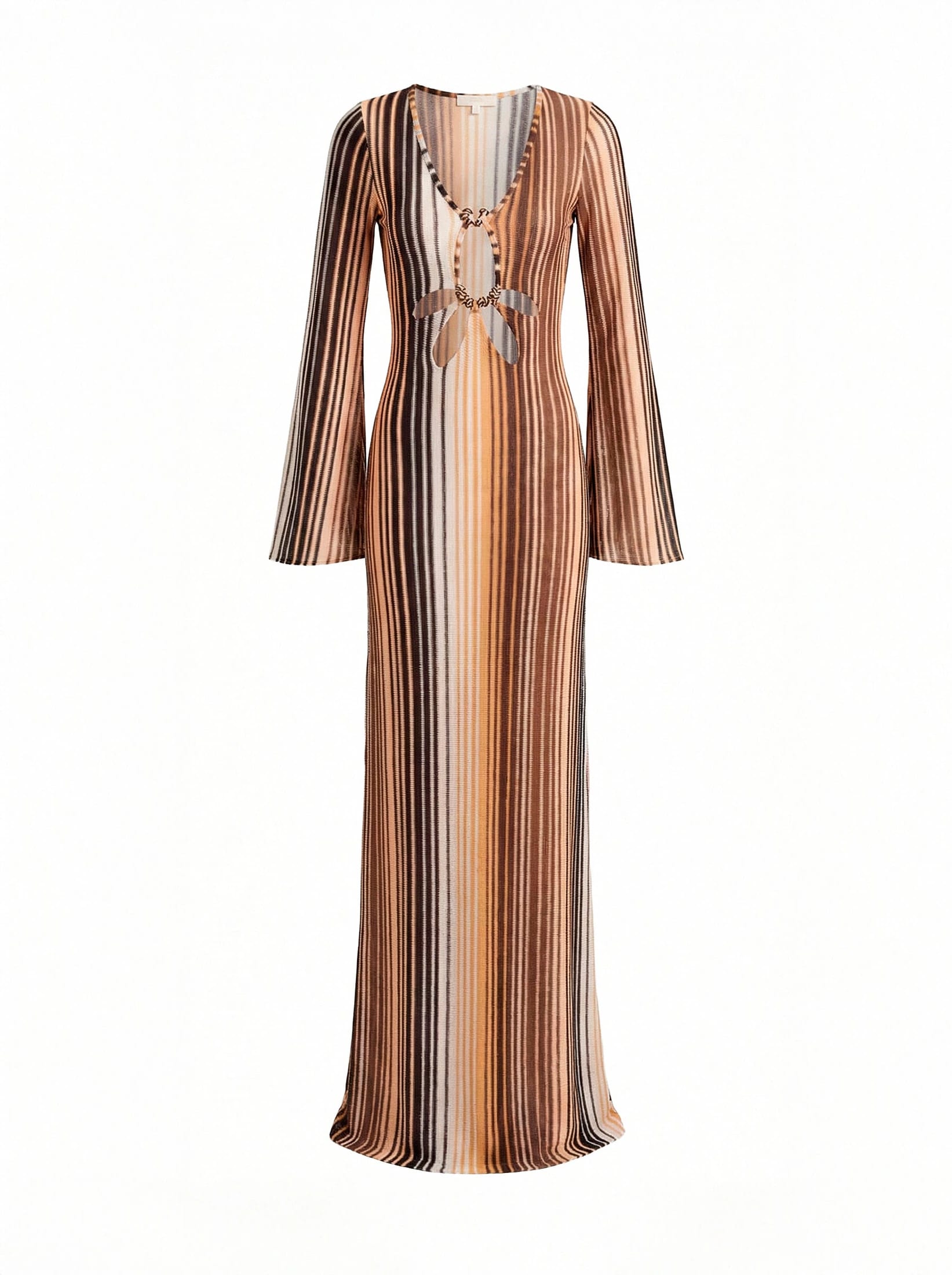 DALI DRESS BROWN MULTI STRIPE - imagen 1