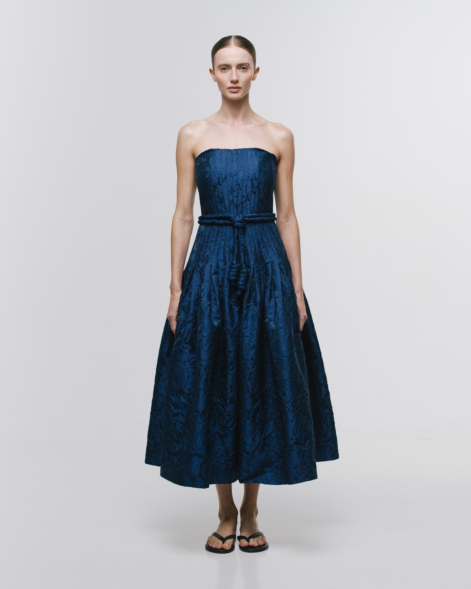 'CAMELIA' MIDI DRESS WITH BELT - imagen 3