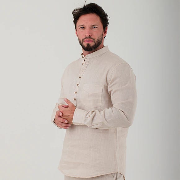 CAMISA ML 100% LINO CUELLO NERU HOMBRE - imagen 3