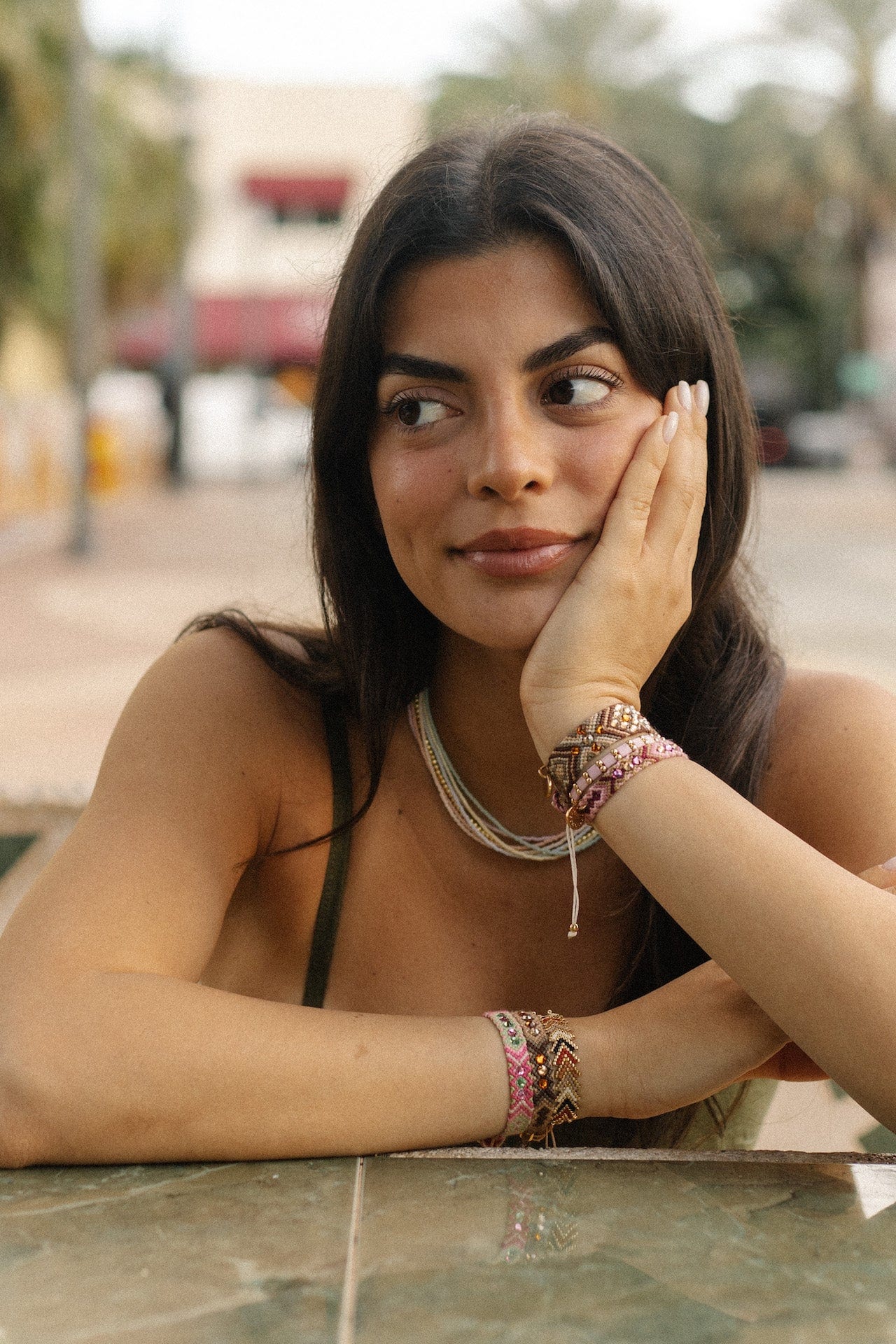 Wayuu Skinny Bracelet | Pink Aura - imagen 3