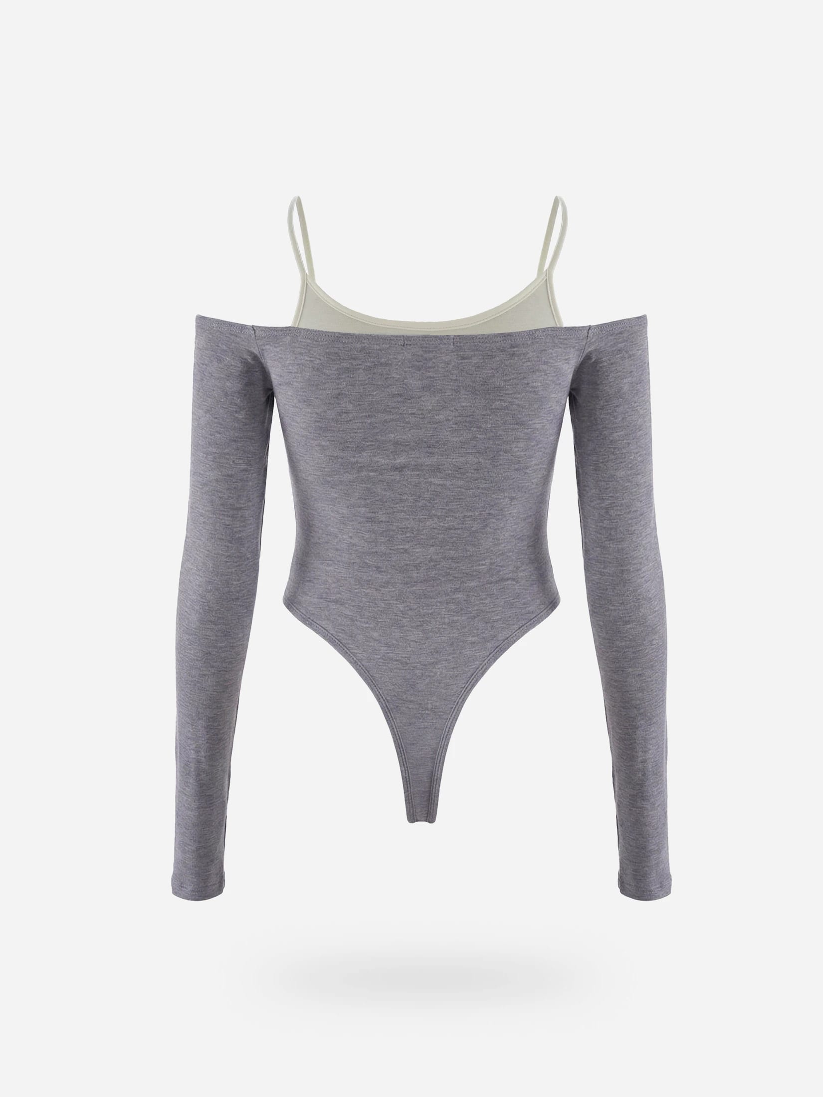 DOUBLE LAYER BODYSUIT - JASPE GRAY & CREAMY - imagen 7