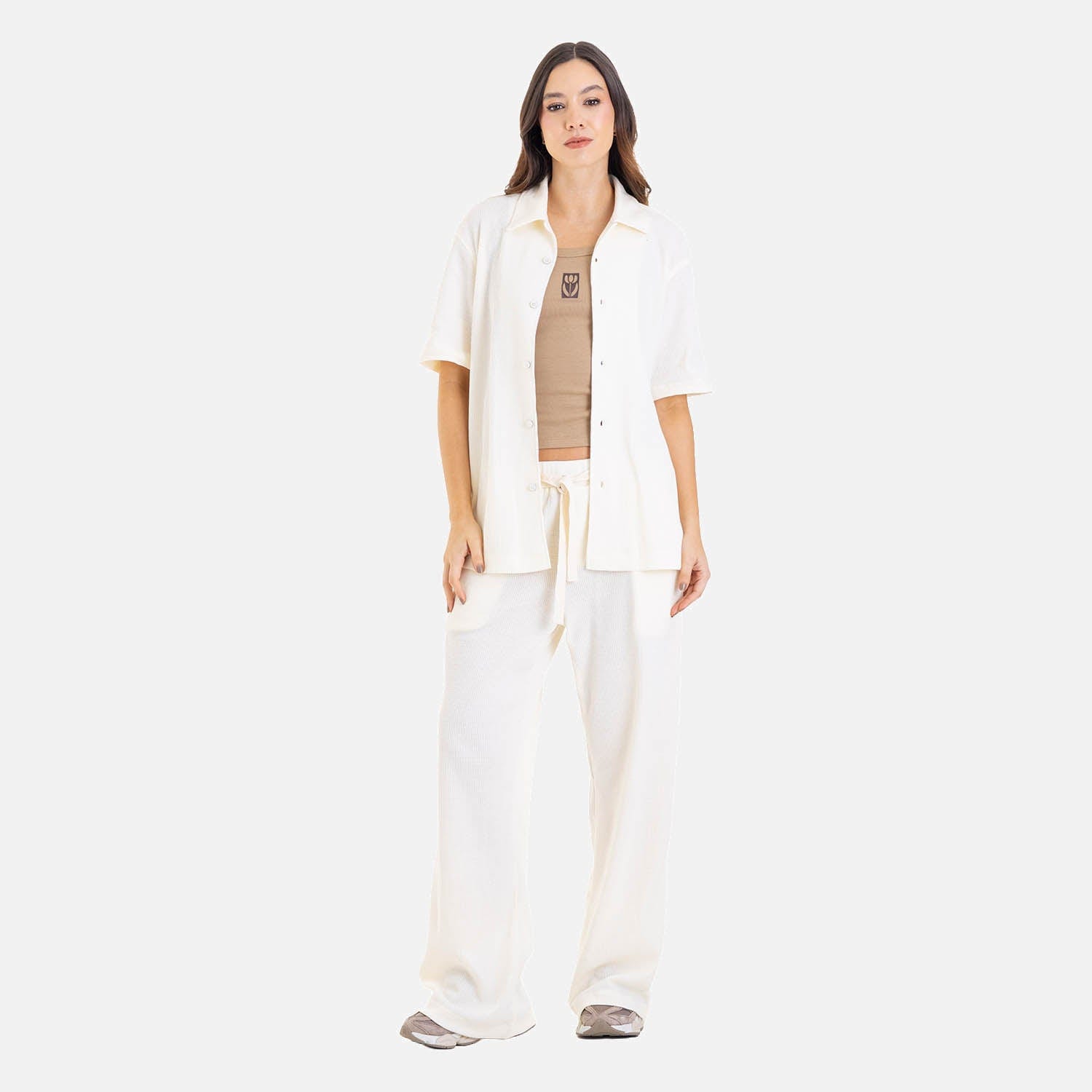 Relaxed Short Sleeve Shirt Ivory - imagen 4