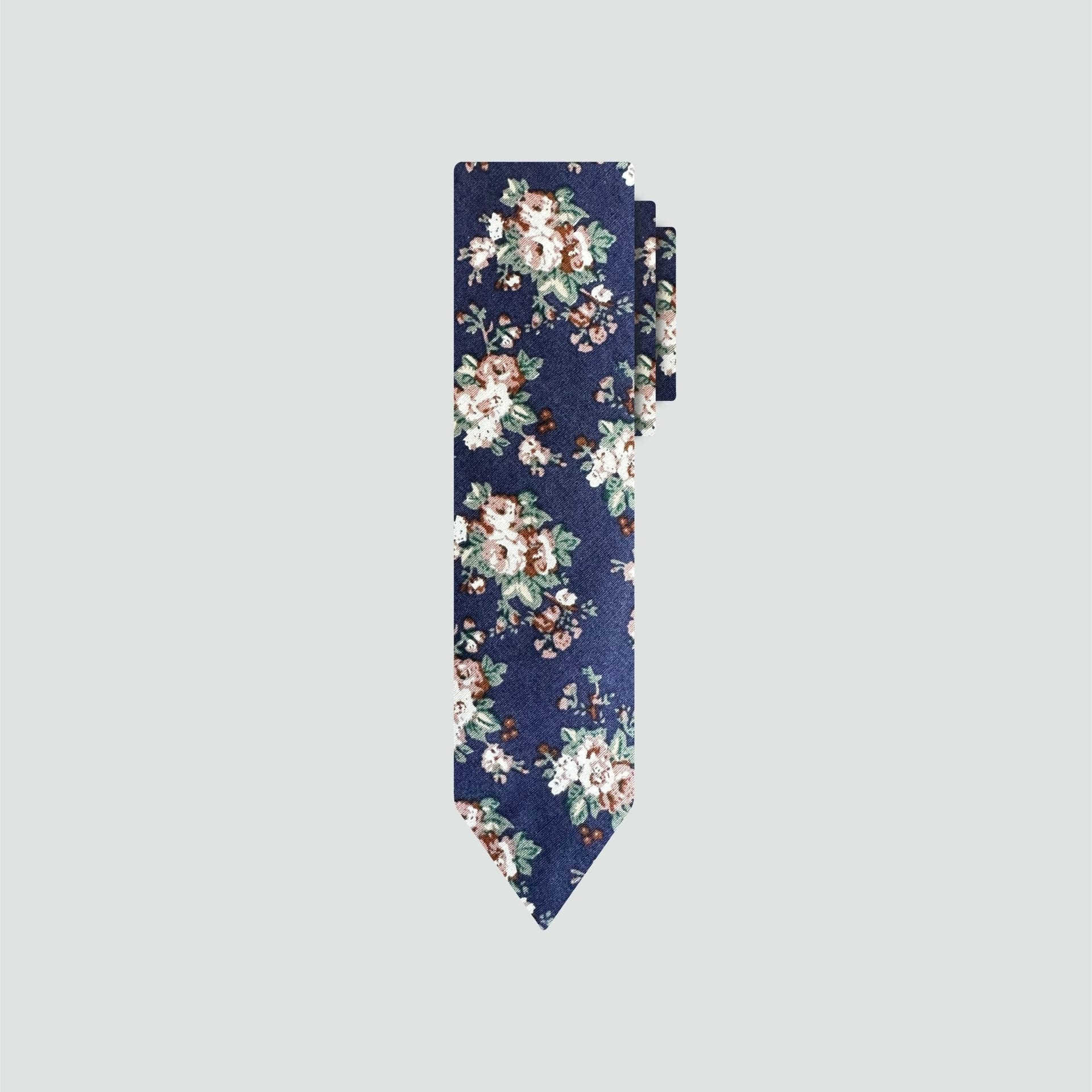 Corbata Navy Green Flowers Jon Sonen - imagen 1